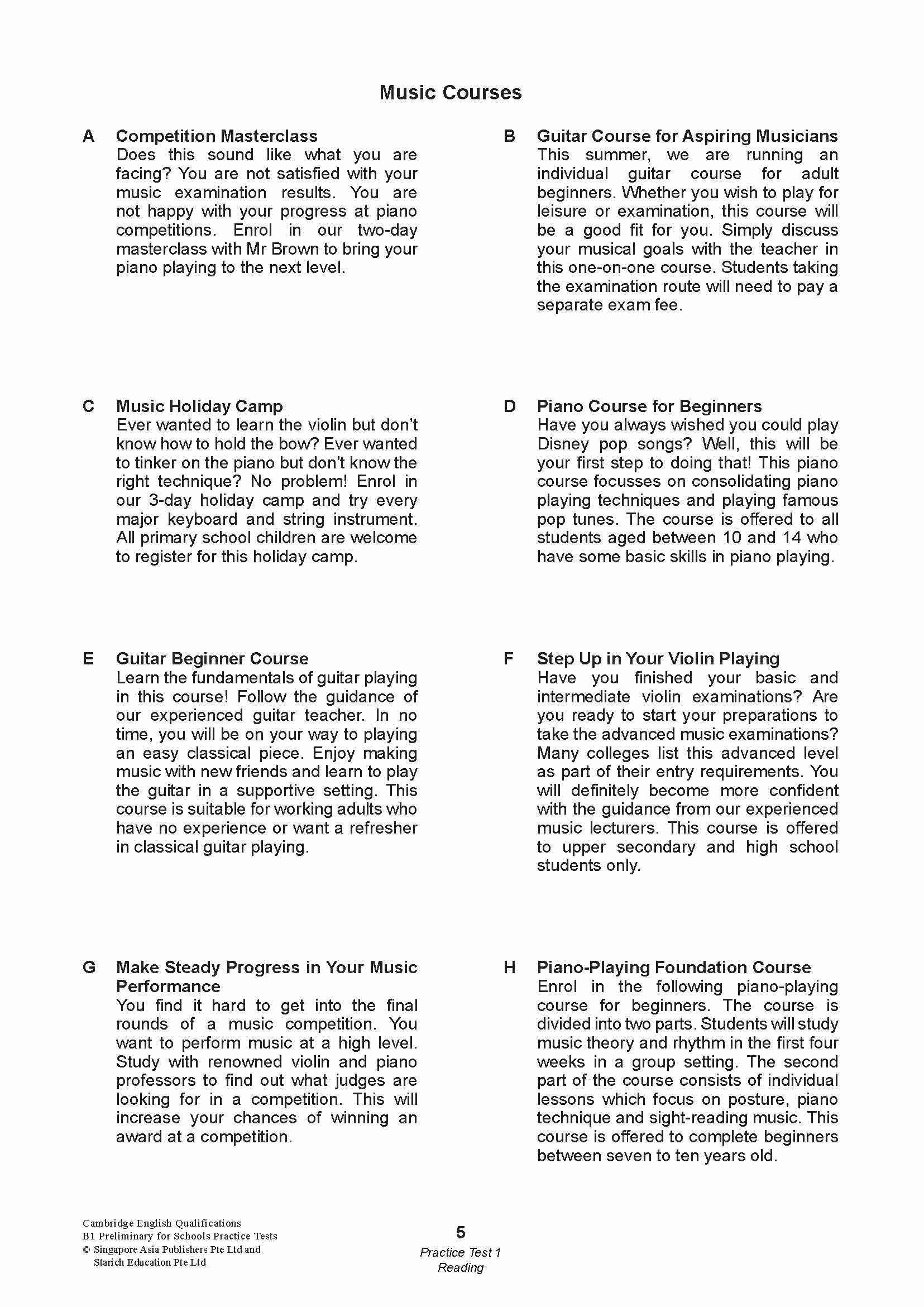 Cambridge English Qualifications – B1 Preliminary for Schools Practice Tests (PET)