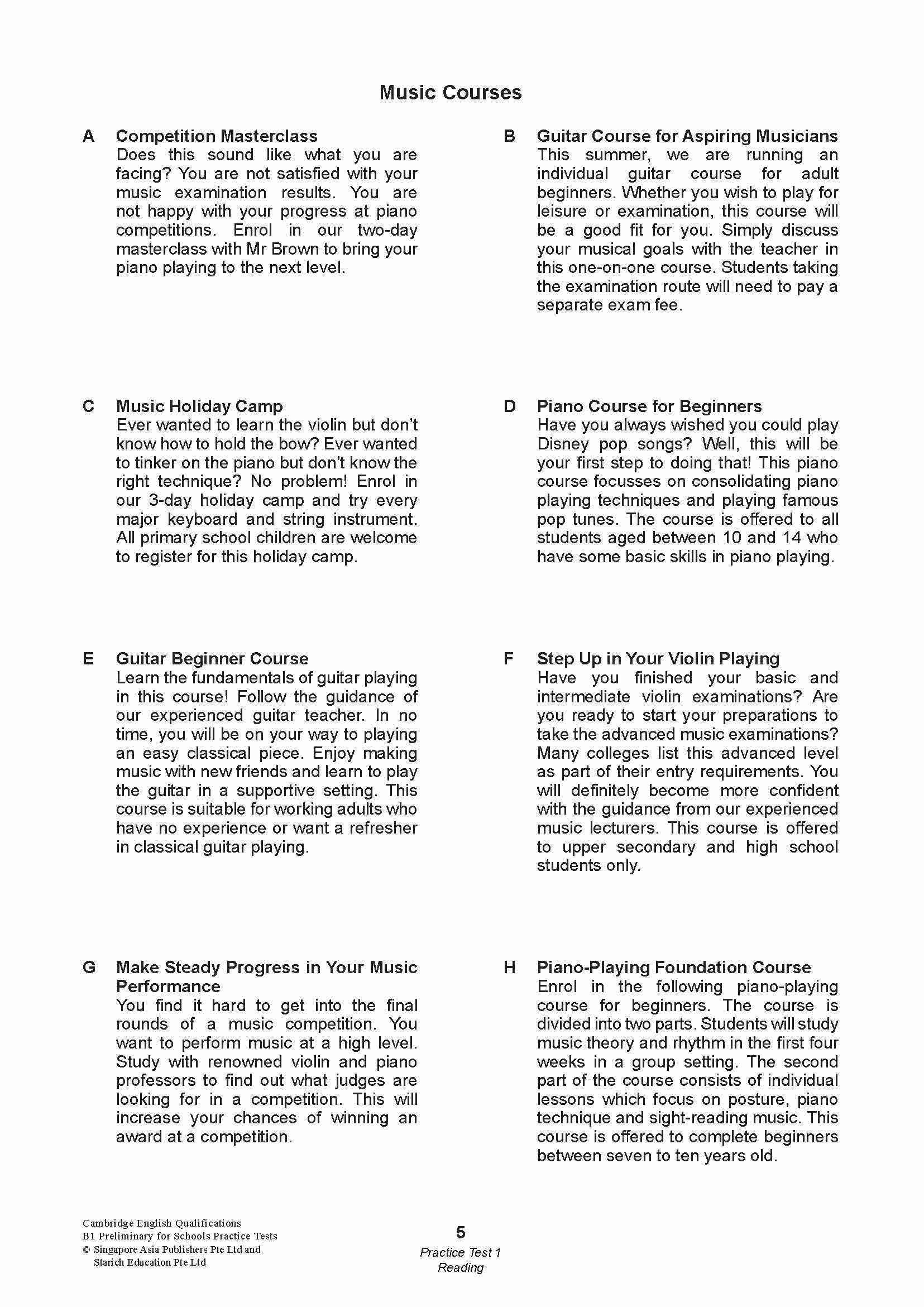 Cambridge English Qualifications – B1 Preliminary for Schools Practice Tests (PET)