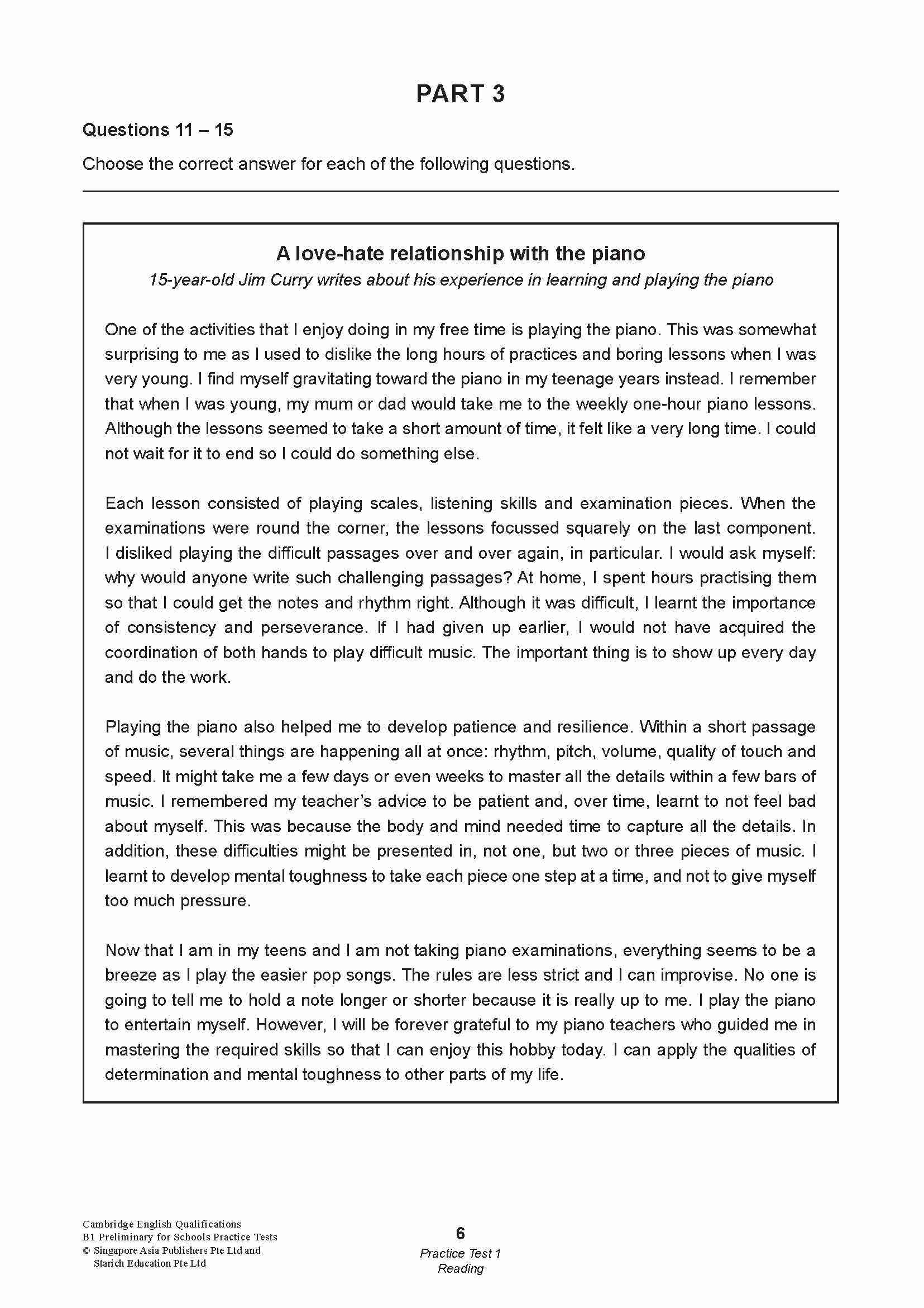 Cambridge English Qualifications – B1 Preliminary for Schools Practice Tests (PET)