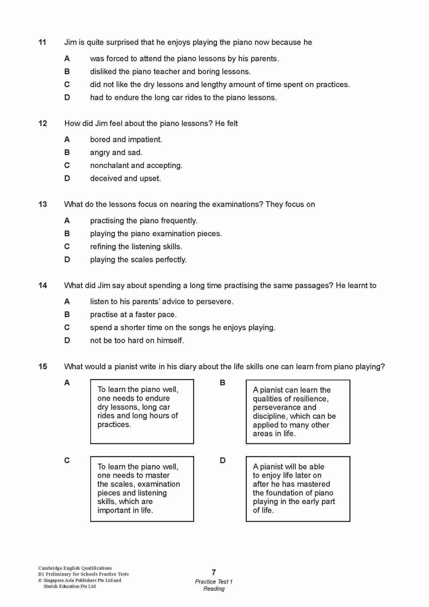 Cambridge English Qualifications – B1 Preliminary for Schools Practice Tests (PET)