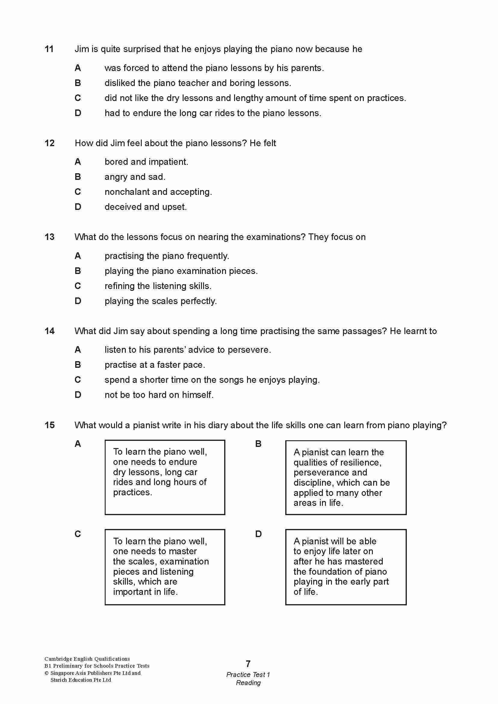 Cambridge English Qualifications – B1 Preliminary for Schools Practice Tests (PET)