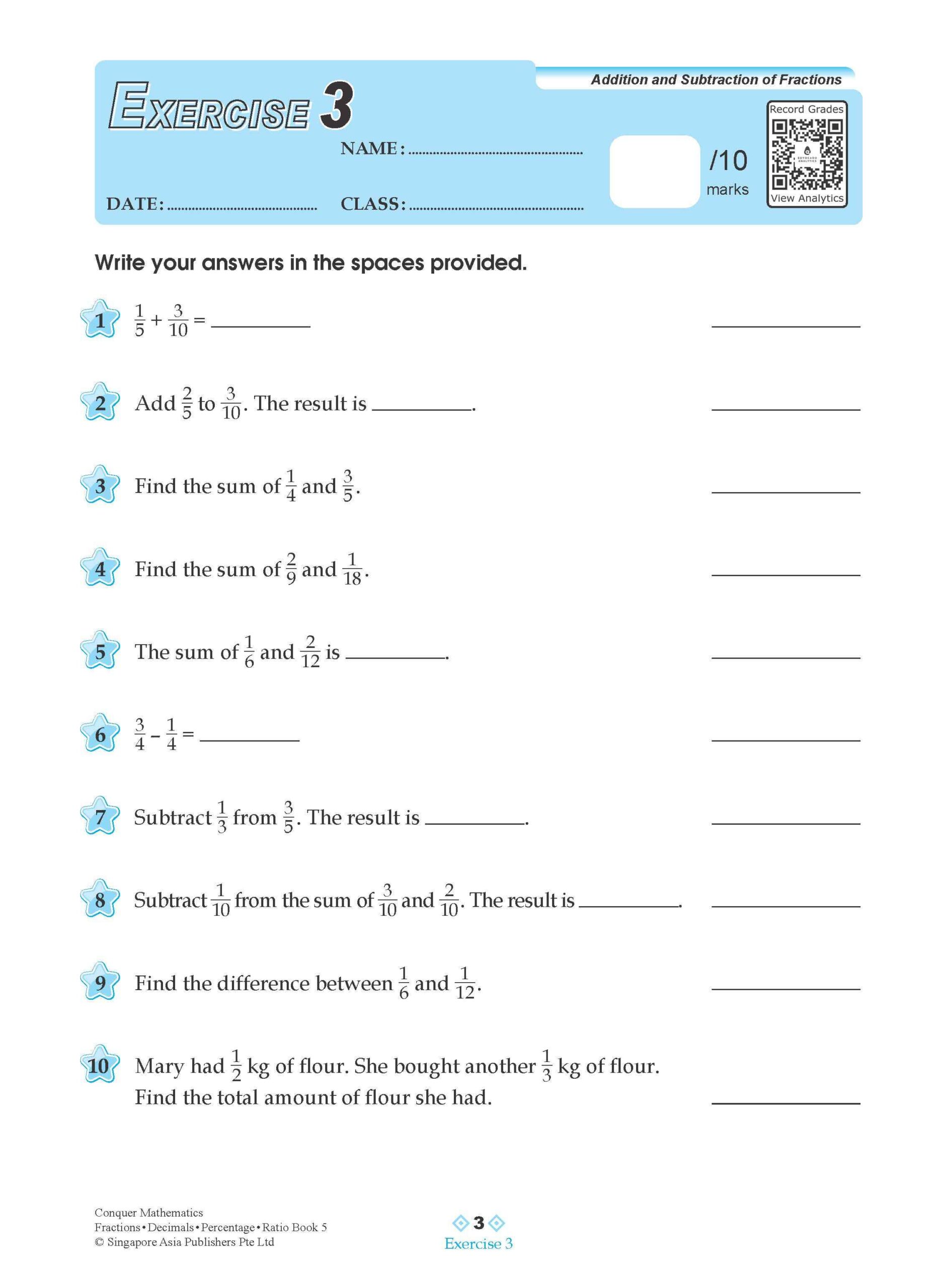 Conquer Mathematics Fractions . Decimals . Percentage . Ratio Workbook 5