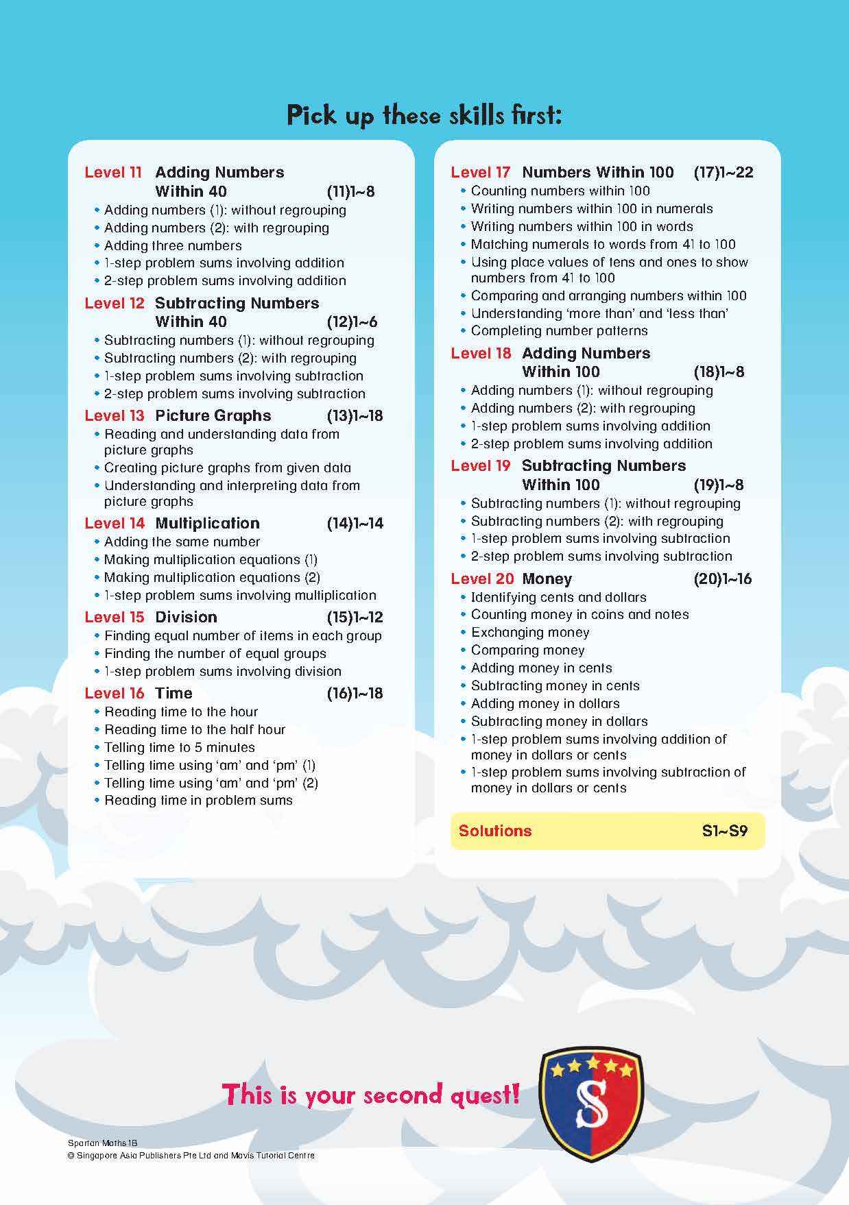 Spartan Maths Primary 1B (Levels 11 to 20)