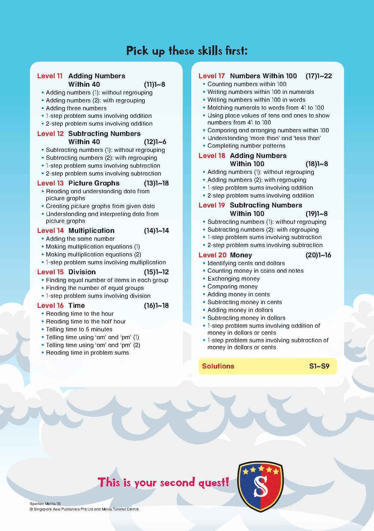 Spartan Maths Primary 1B (Levels 11 to 20)