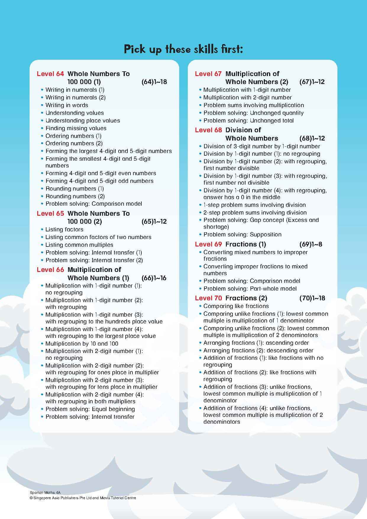 Spartan Maths Primary 4A (Levels 64 to 74)