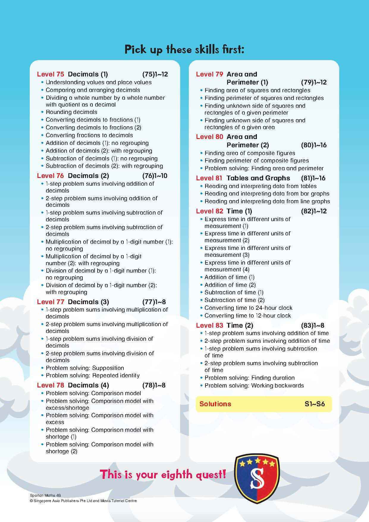 Spartan Maths Primary 4B (Levels 75 to 83)