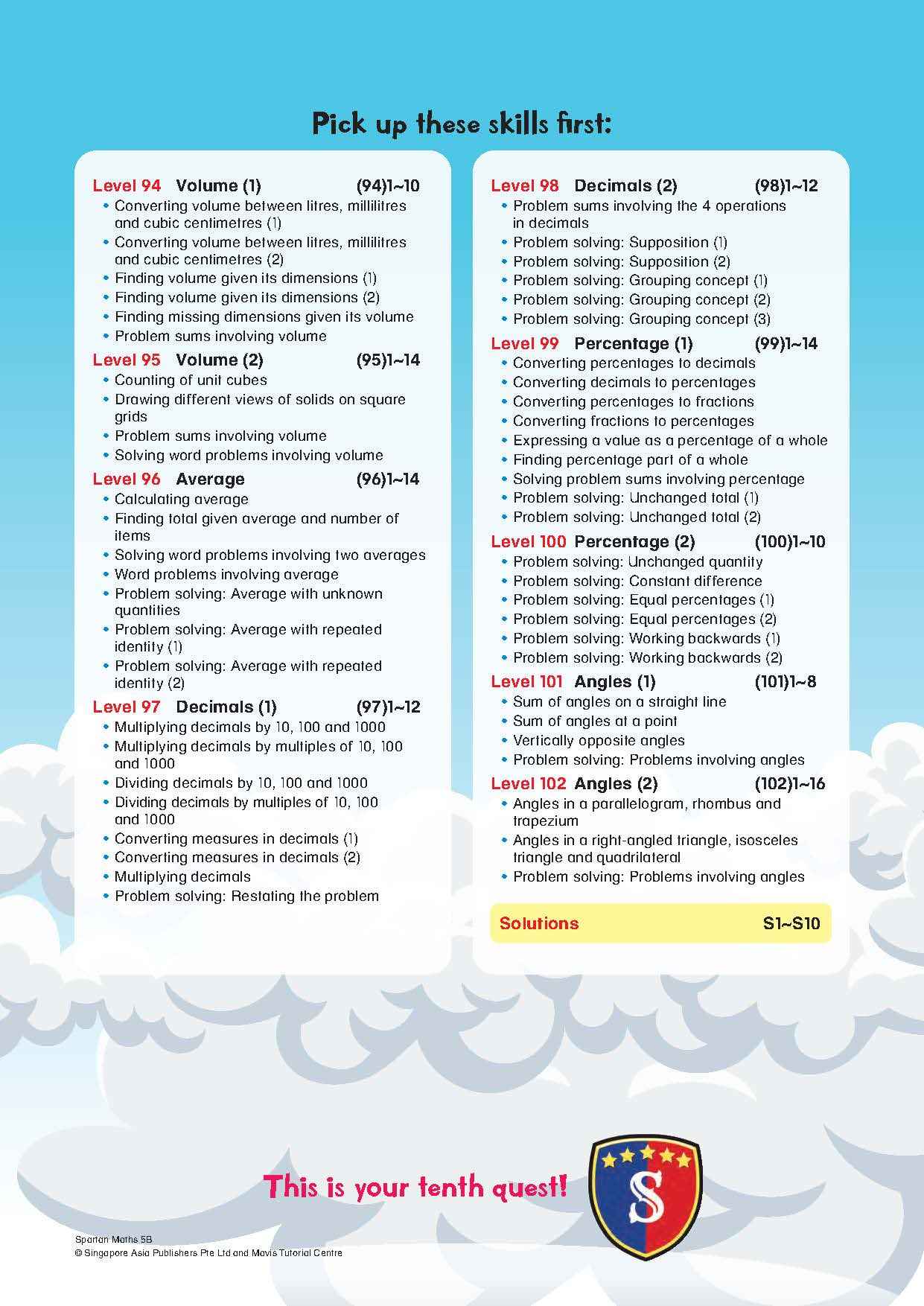 Spartan Maths Primary 5B (Levels 94 to 102)