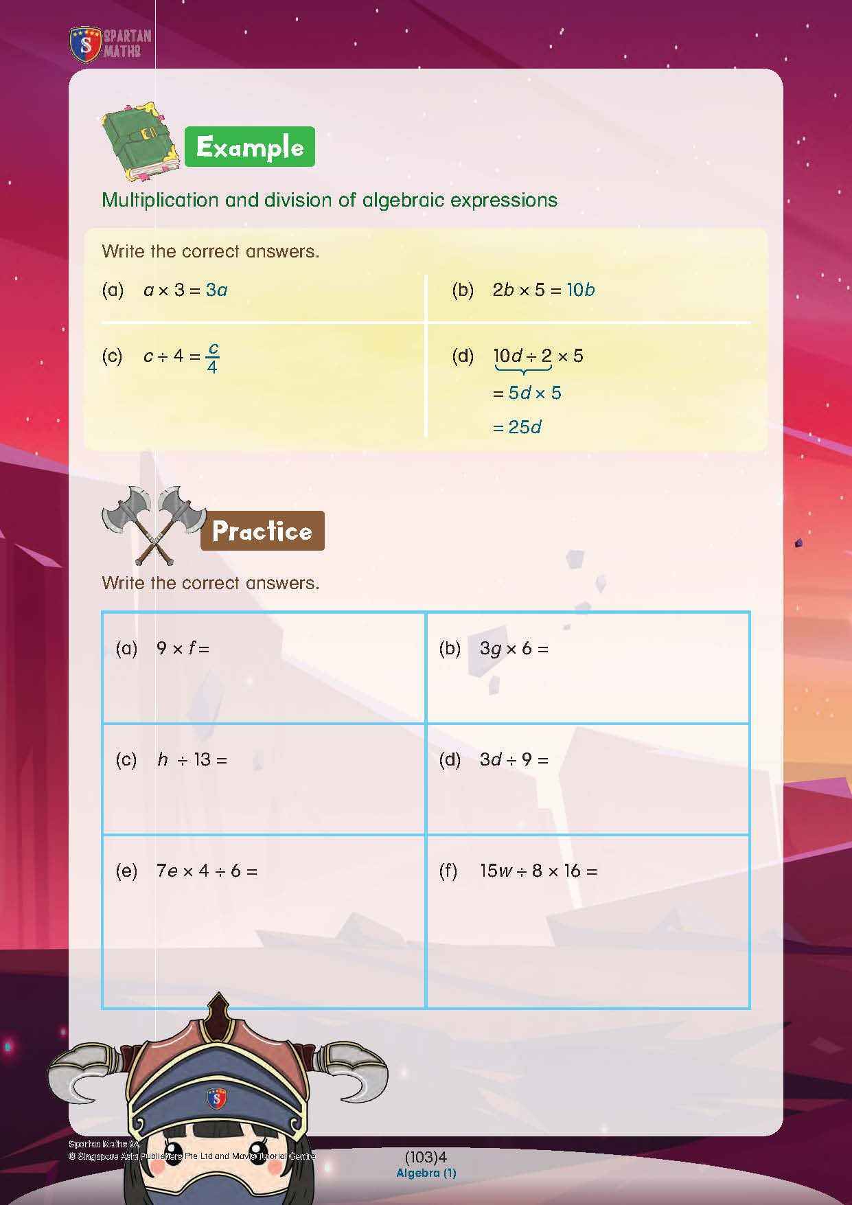 Spartan Maths Primary 6A (Levels 103 to 111)