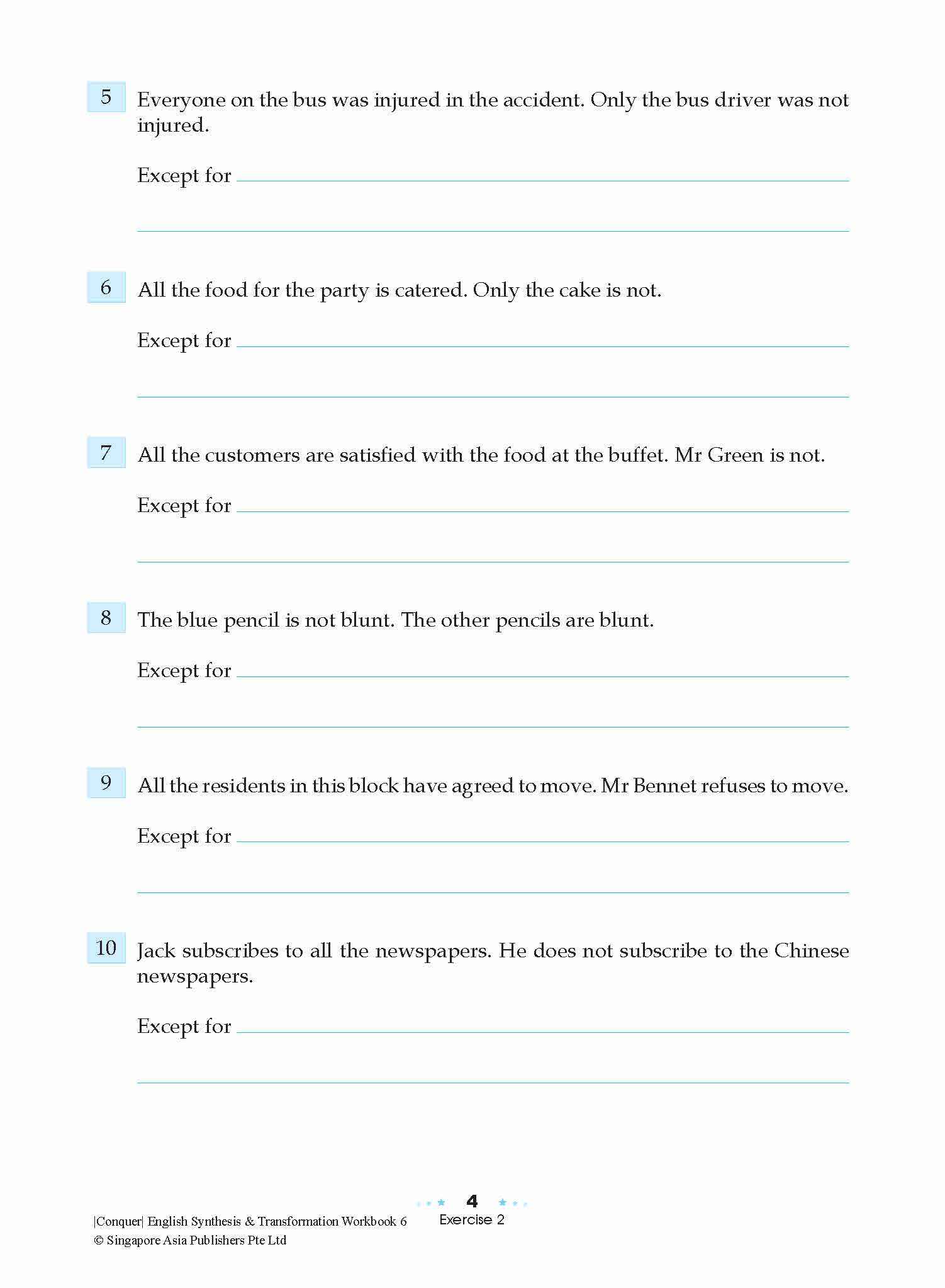 Conquer English Synthesis & Transformation Workbook 6