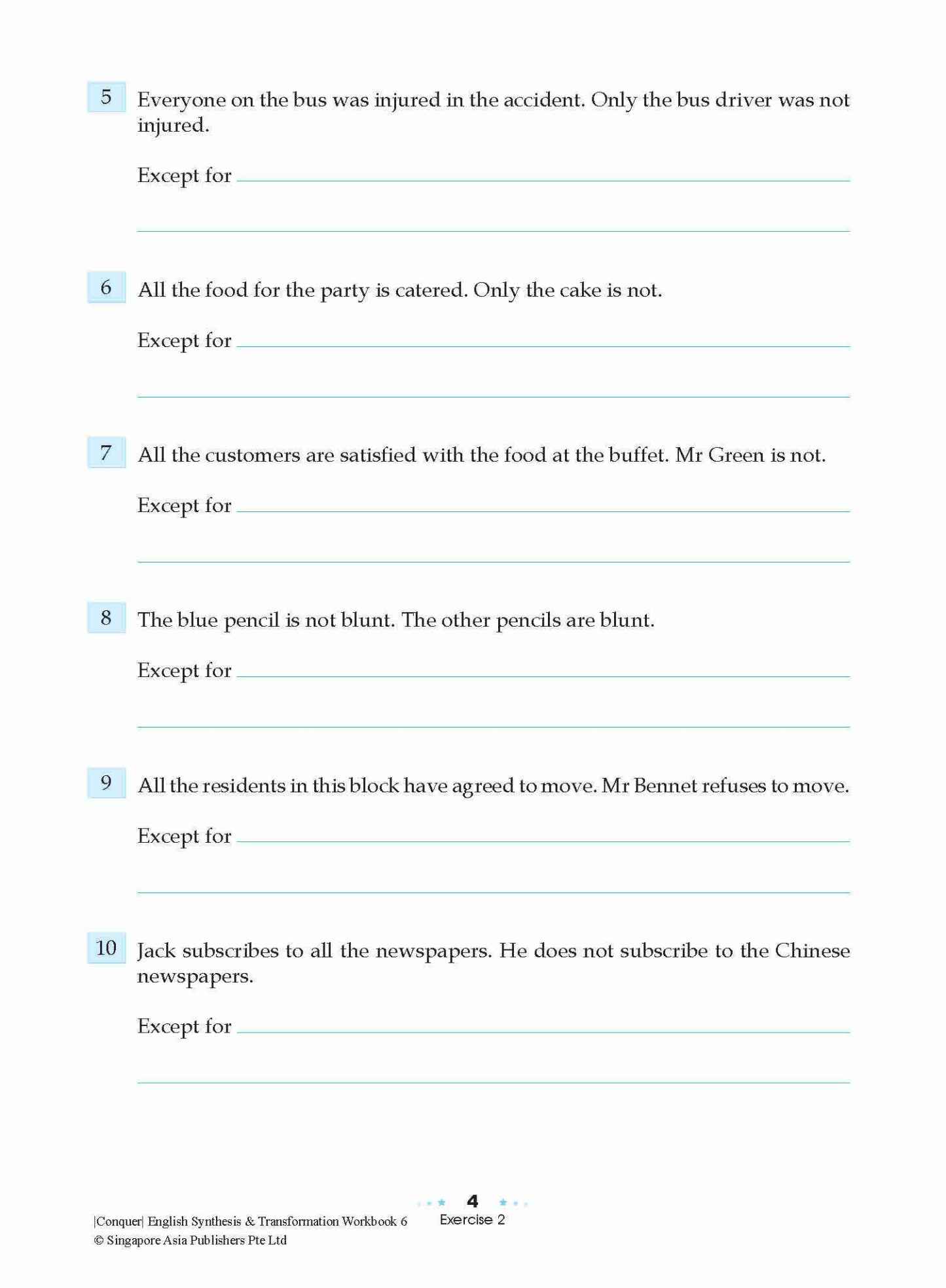 Conquer English Synthesis & Transformation Workbook 6