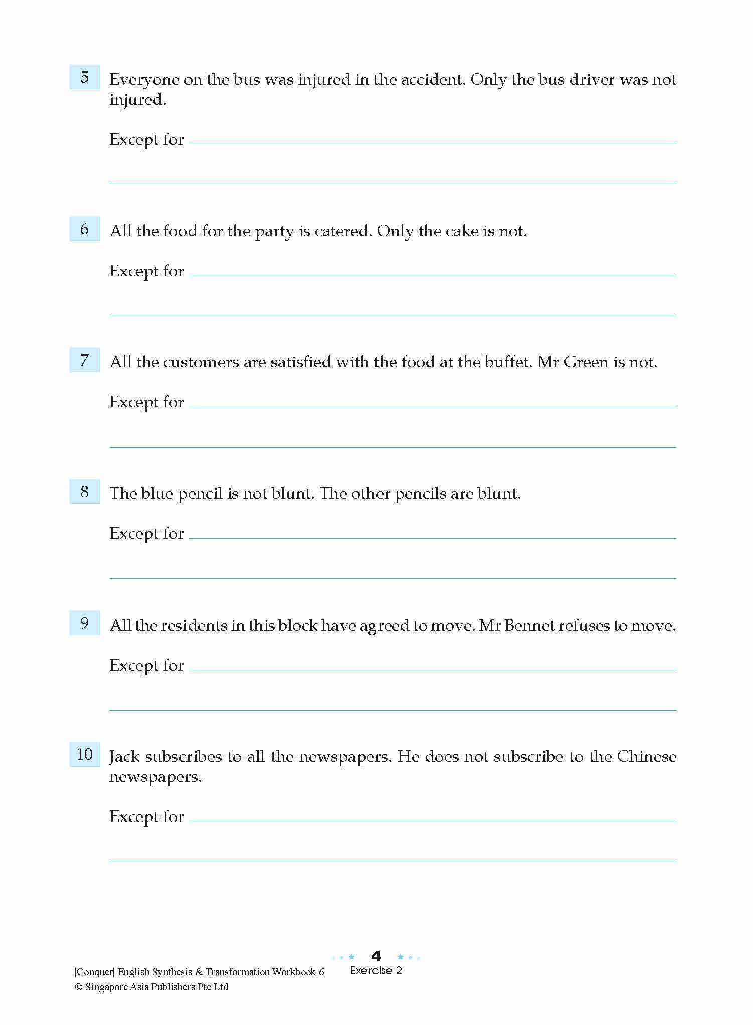 Conquer English Synthesis & Transformation Workbook 6