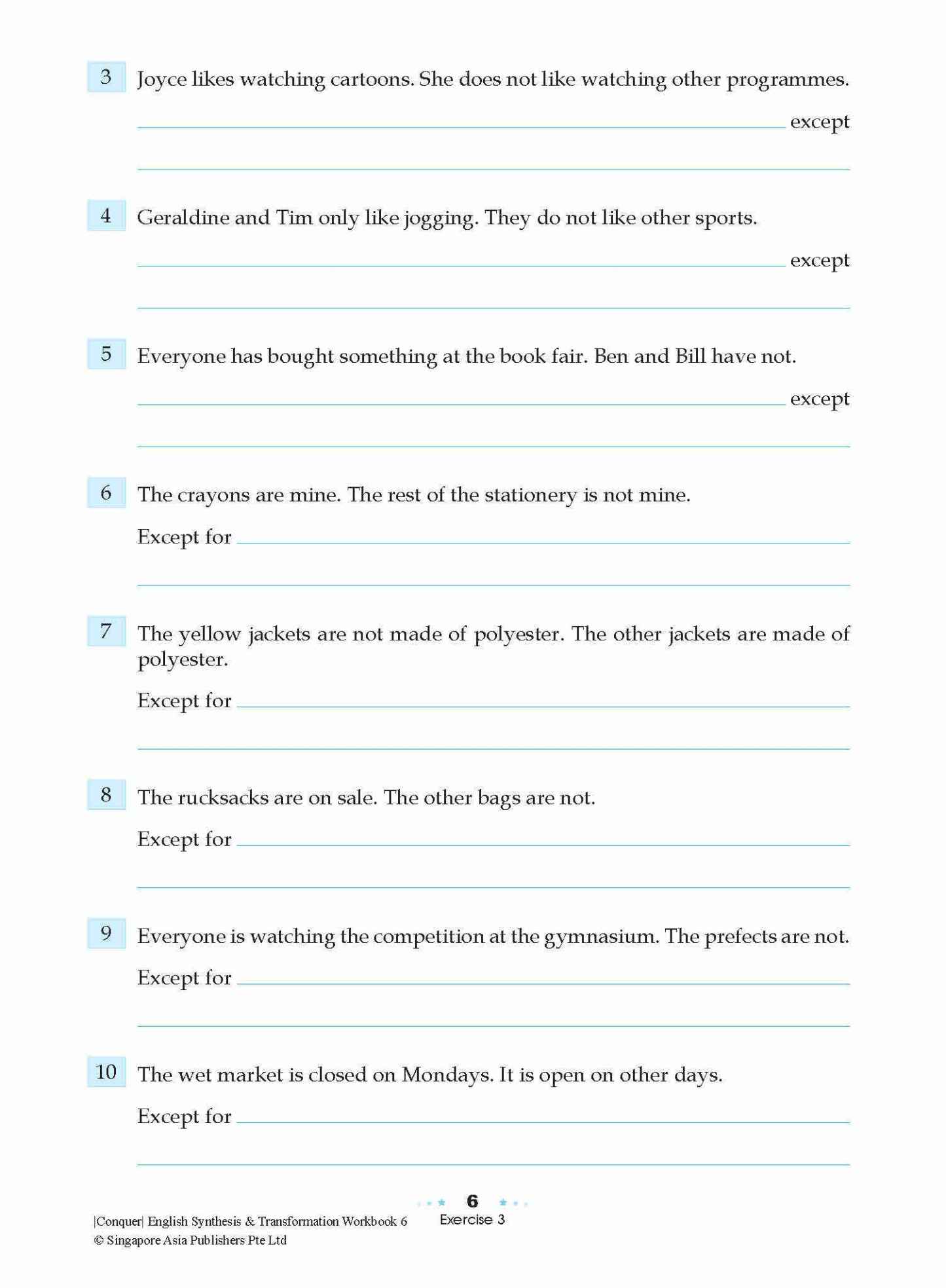 Conquer English Synthesis & Transformation Workbook 6