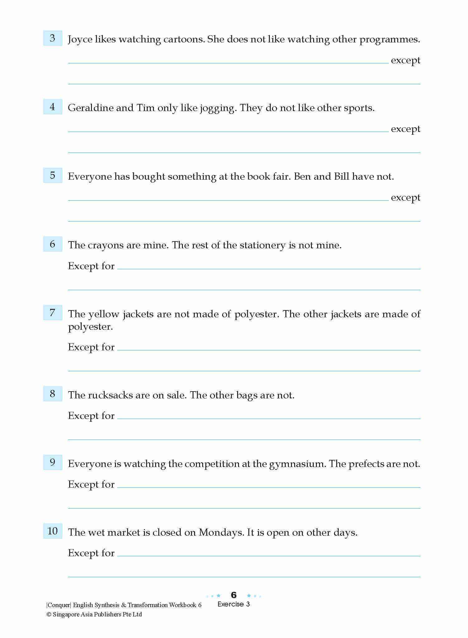 Conquer English Synthesis & Transformation Workbook 6