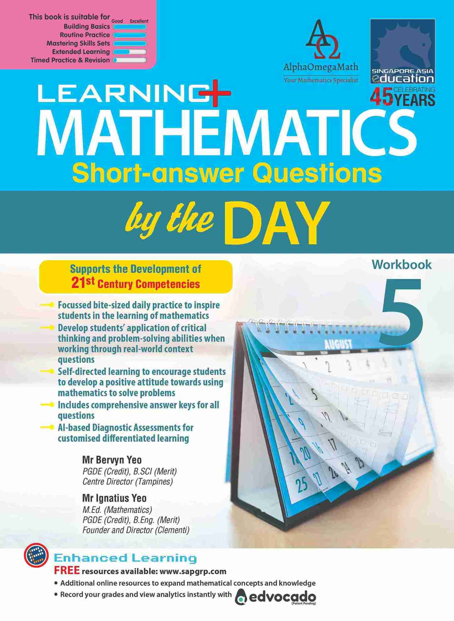 LEARNING+ MATHEMATICS Short-answer Questions by the DAY Workbook 5