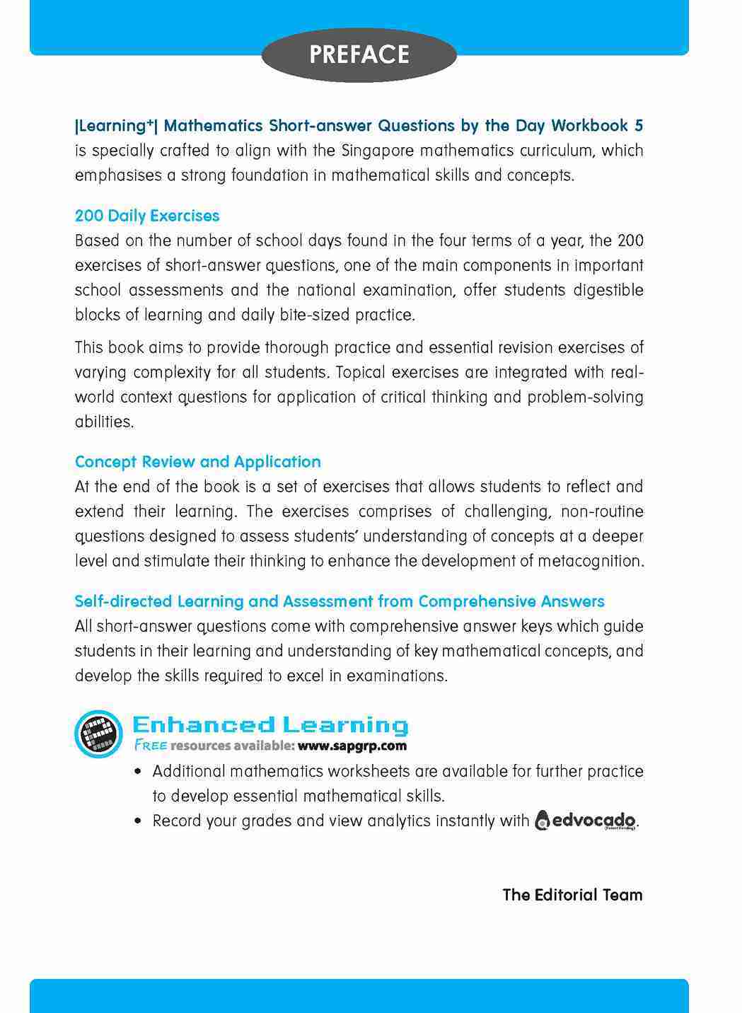 LEARNING+ MATHEMATICS Short-answer Questions by the DAY Workbook 5