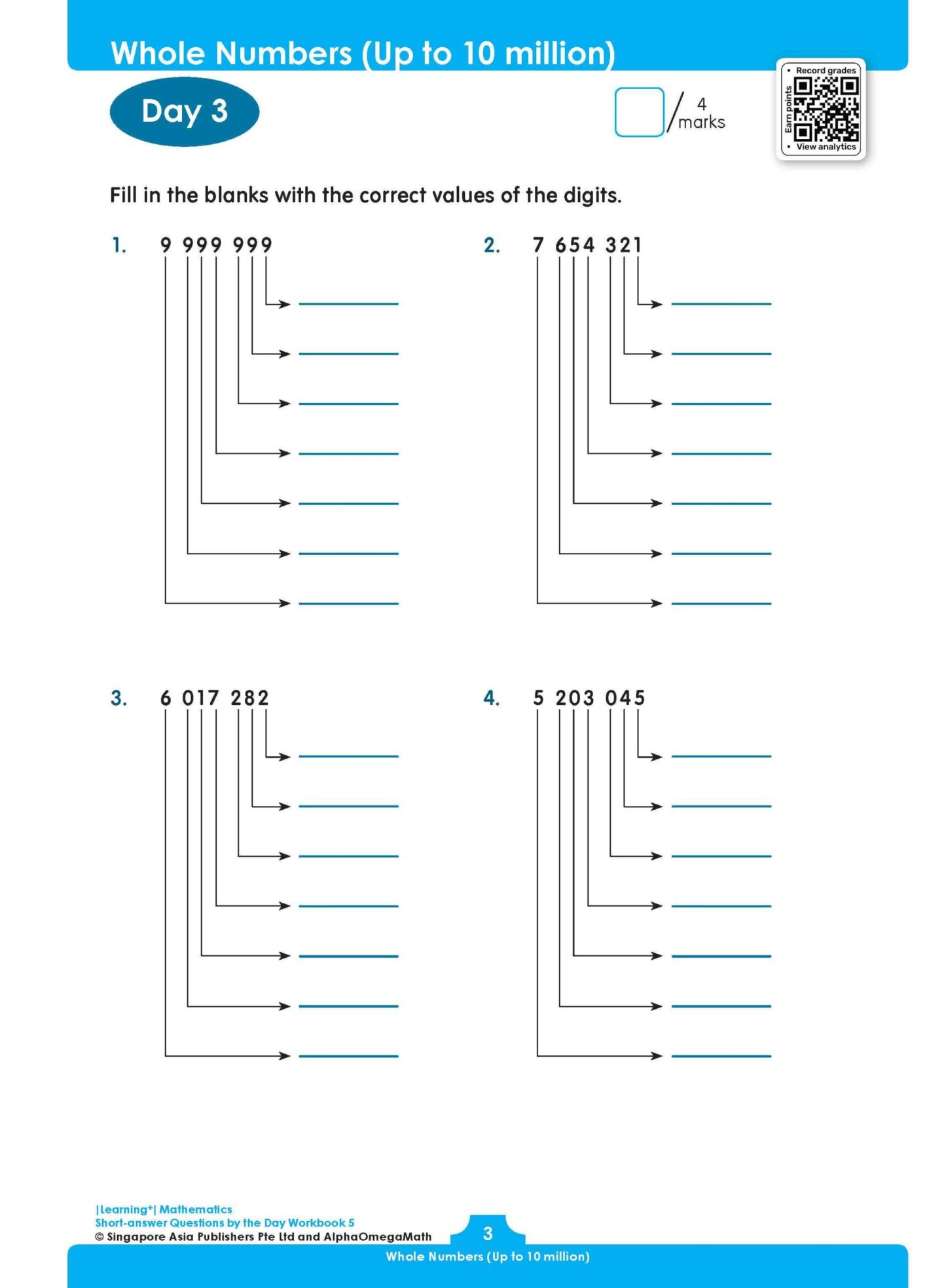 LEARNING+ MATHEMATICS Short-answer Questions by the DAY Workbook 5