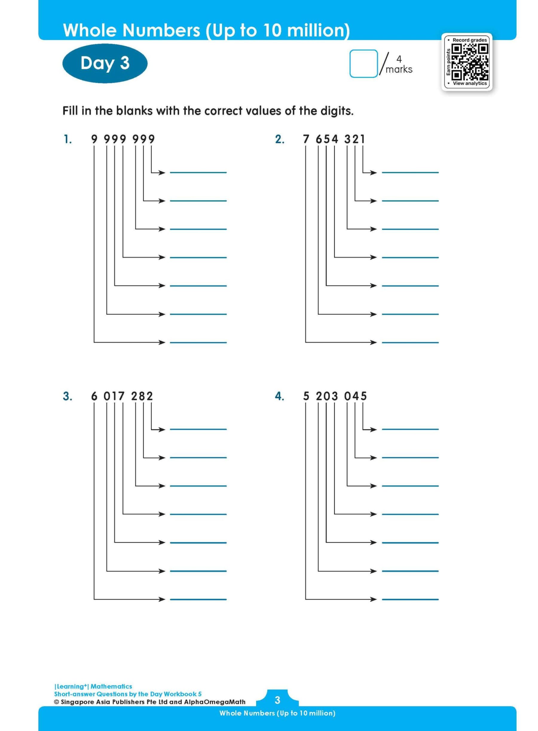 LEARNING+ MATHEMATICS Short-answer Questions by the DAY Workbook 5