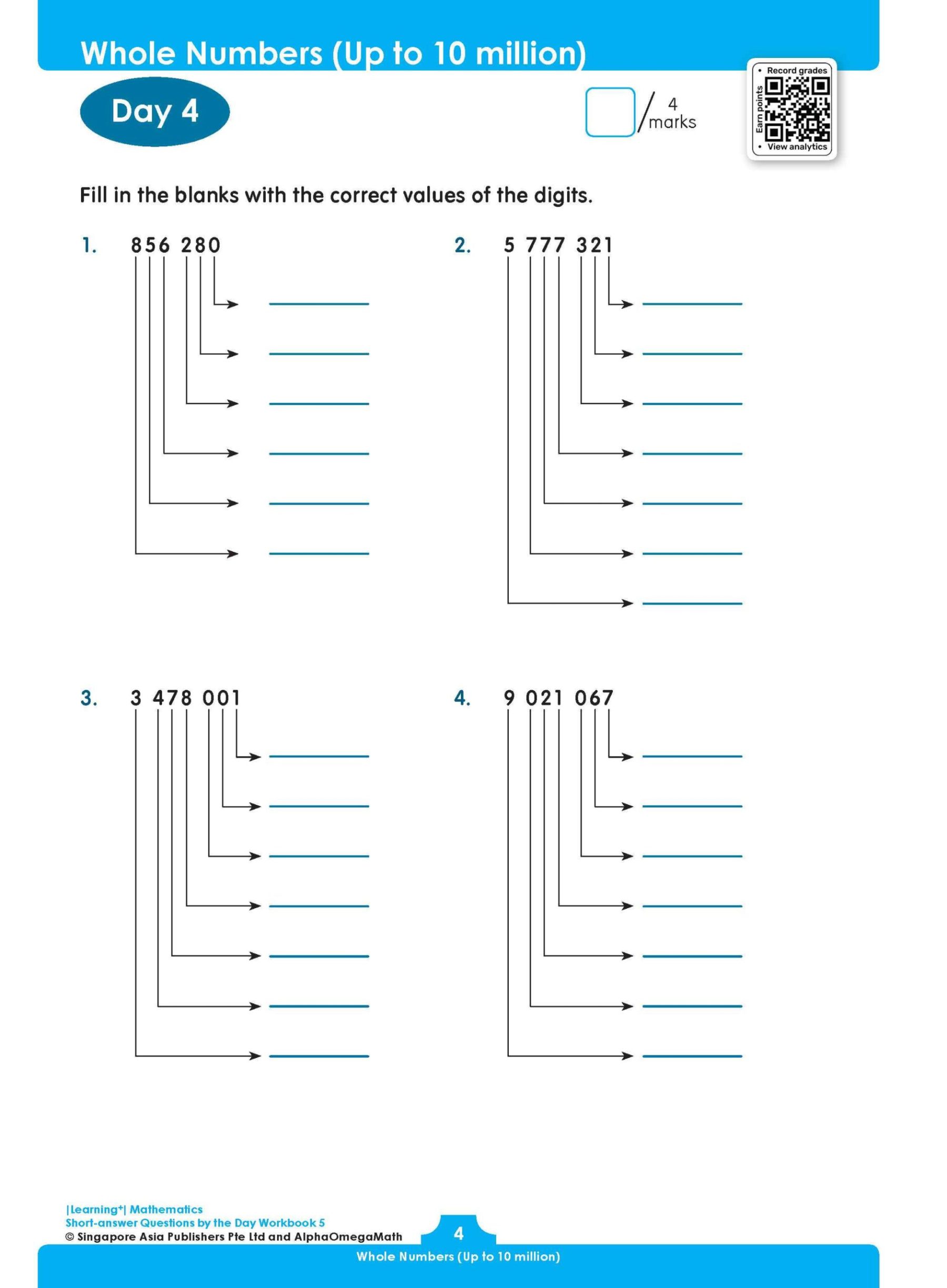 LEARNING+ MATHEMATICS Short-answer Questions by the DAY Workbook 5
