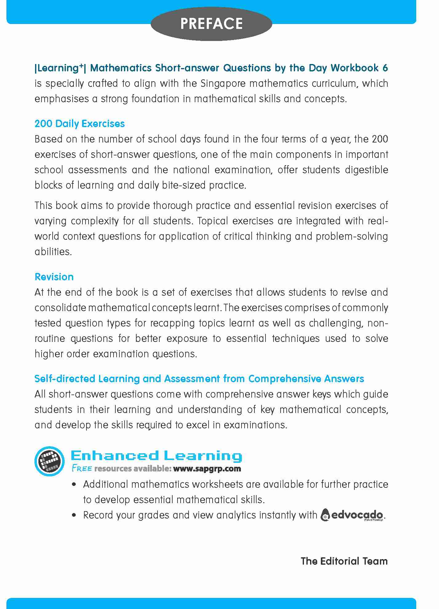 LEARNING+ MATHEMATICS Short-answer Questions by the DAY Workbook 6
