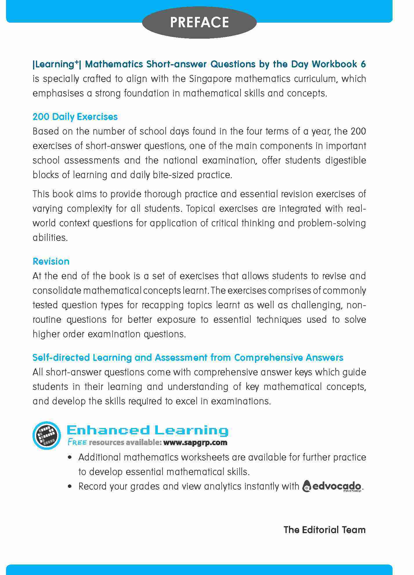 LEARNING+ MATHEMATICS Short-answer Questions by the DAY Workbook 6