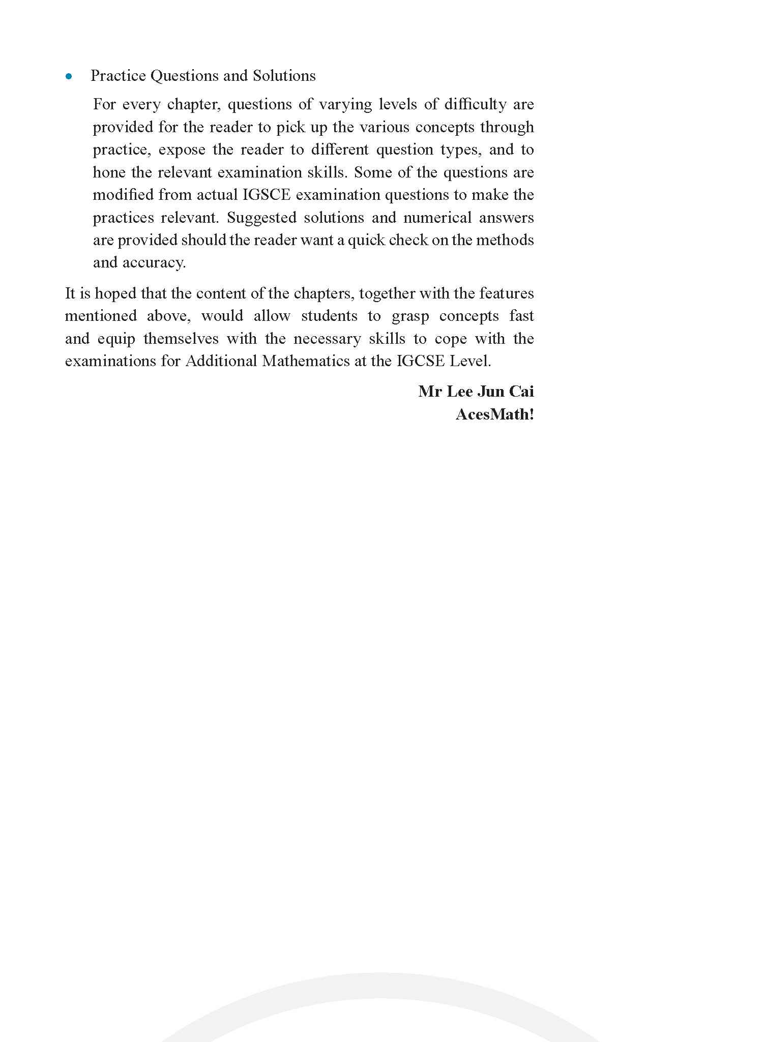 IGCSE Additional Mathematics