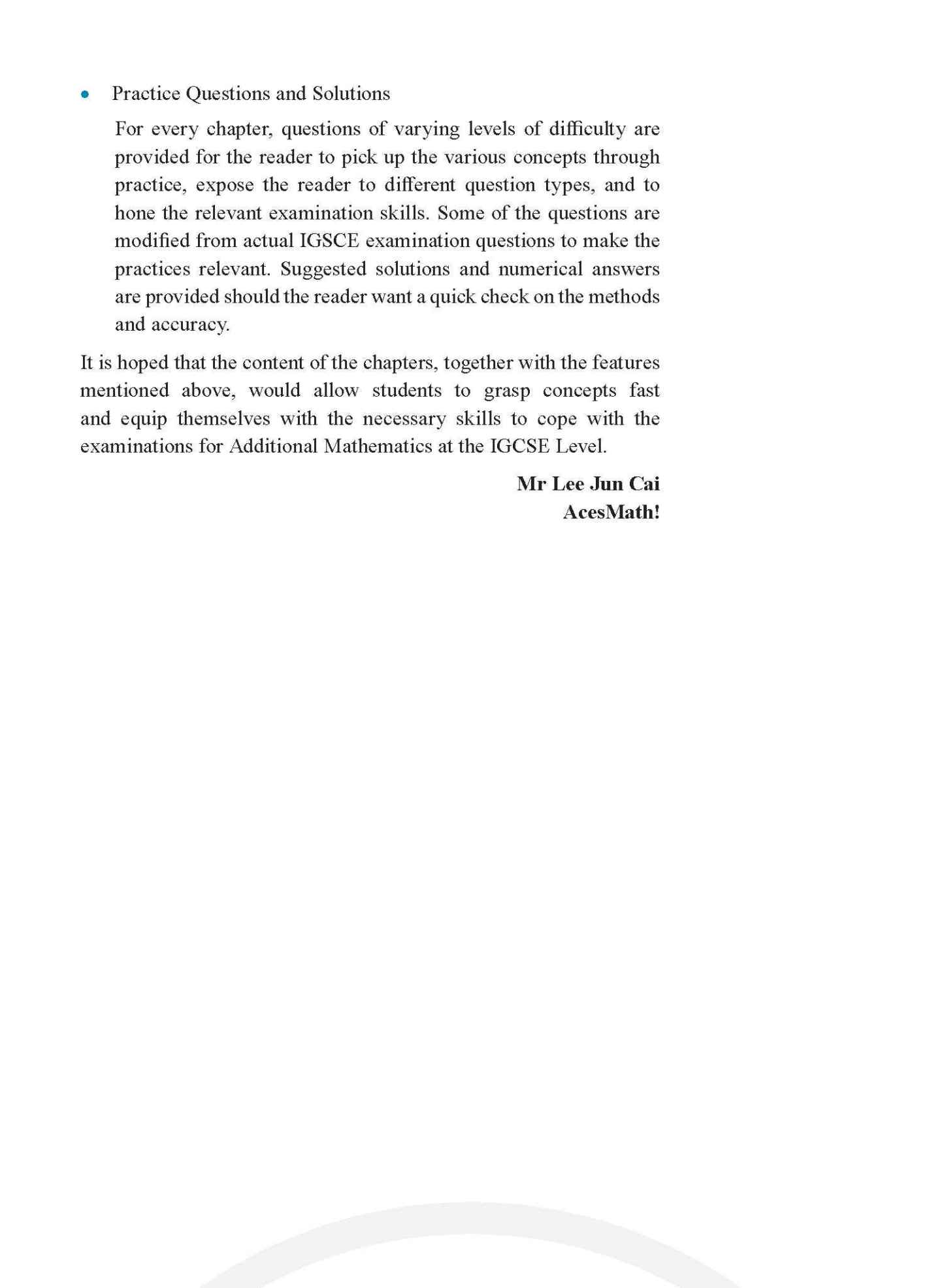 IGCSE Additional Mathematics