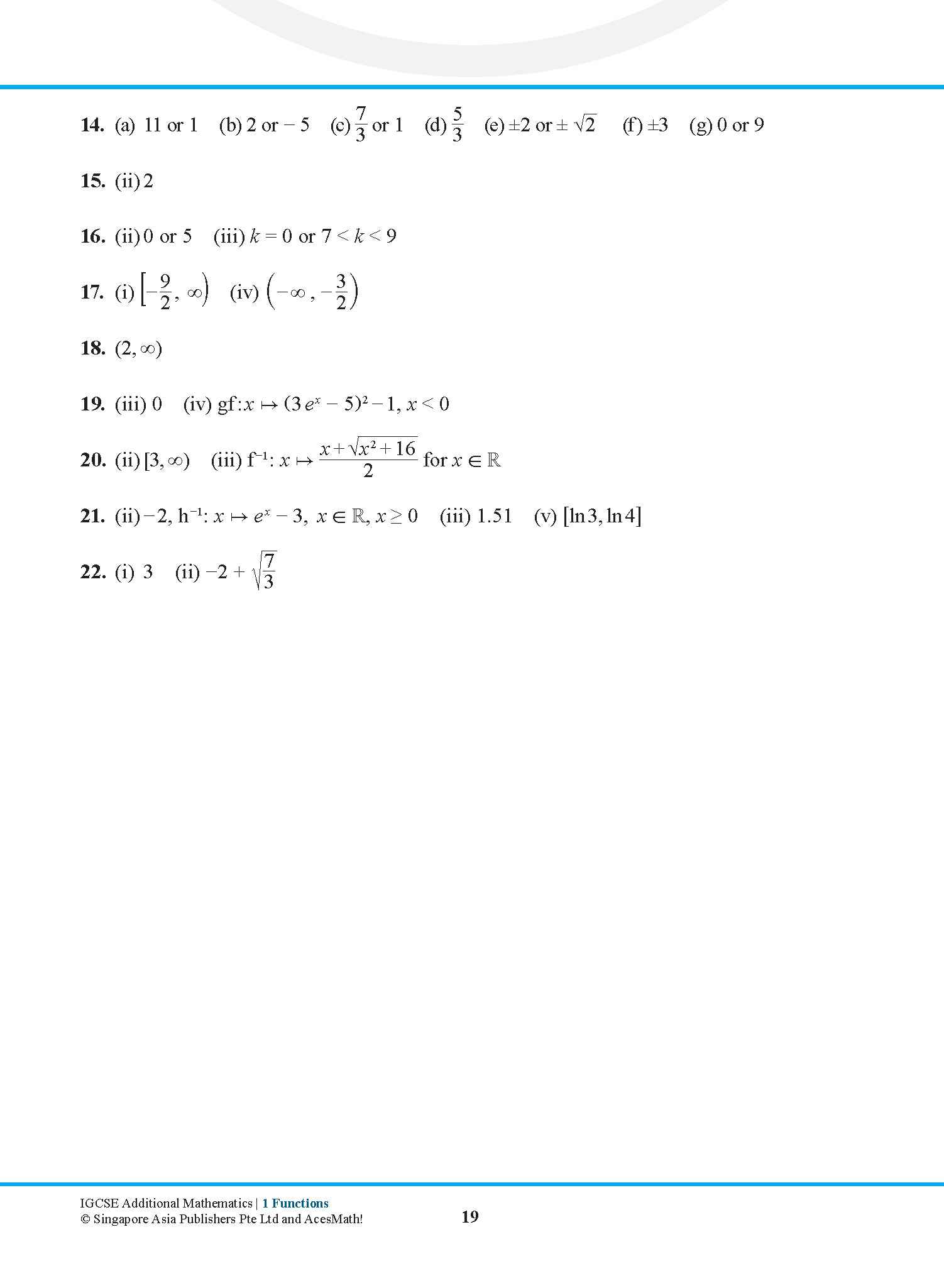 IGCSE Additional Mathematics