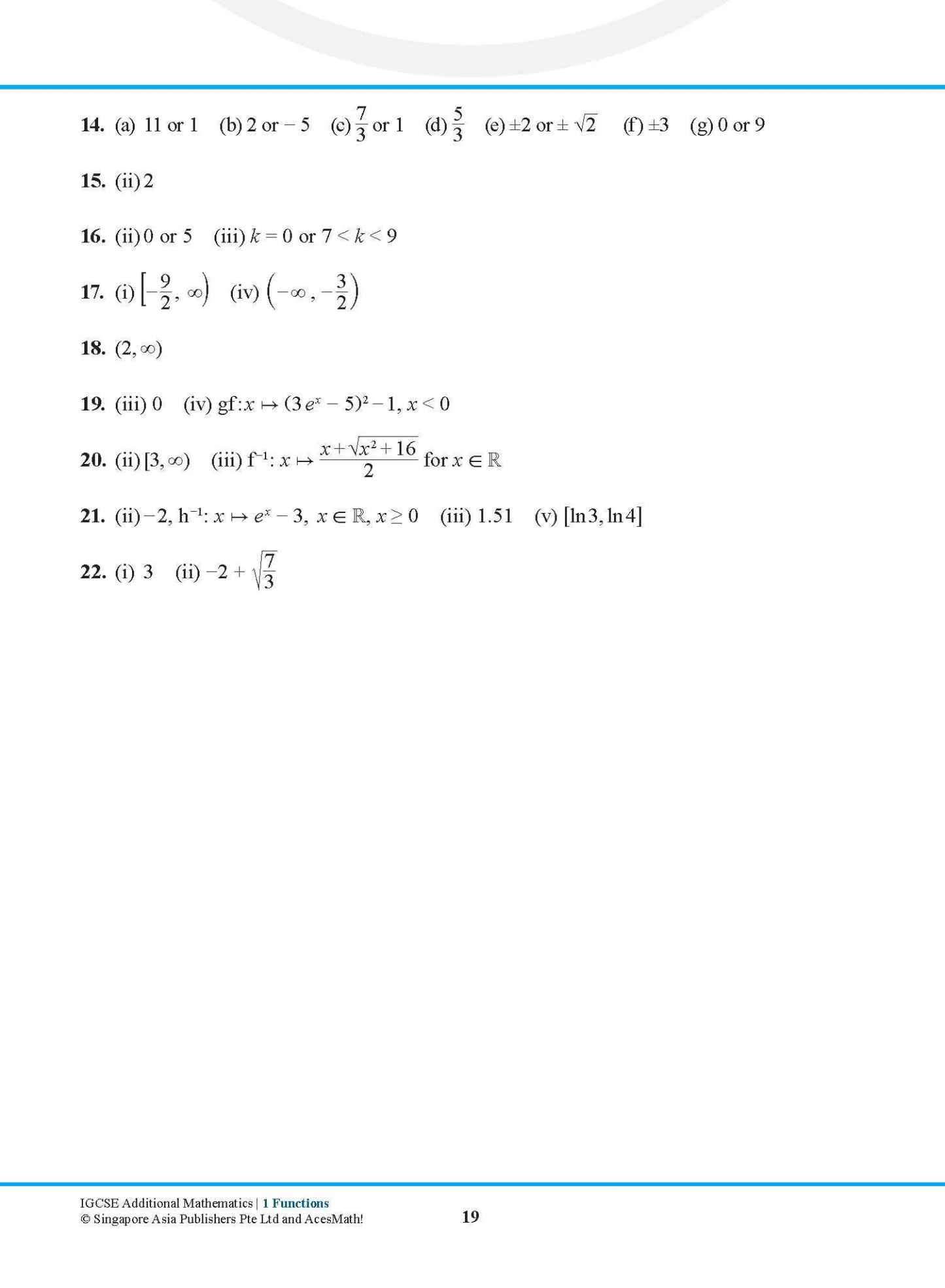 IGCSE Additional Mathematics