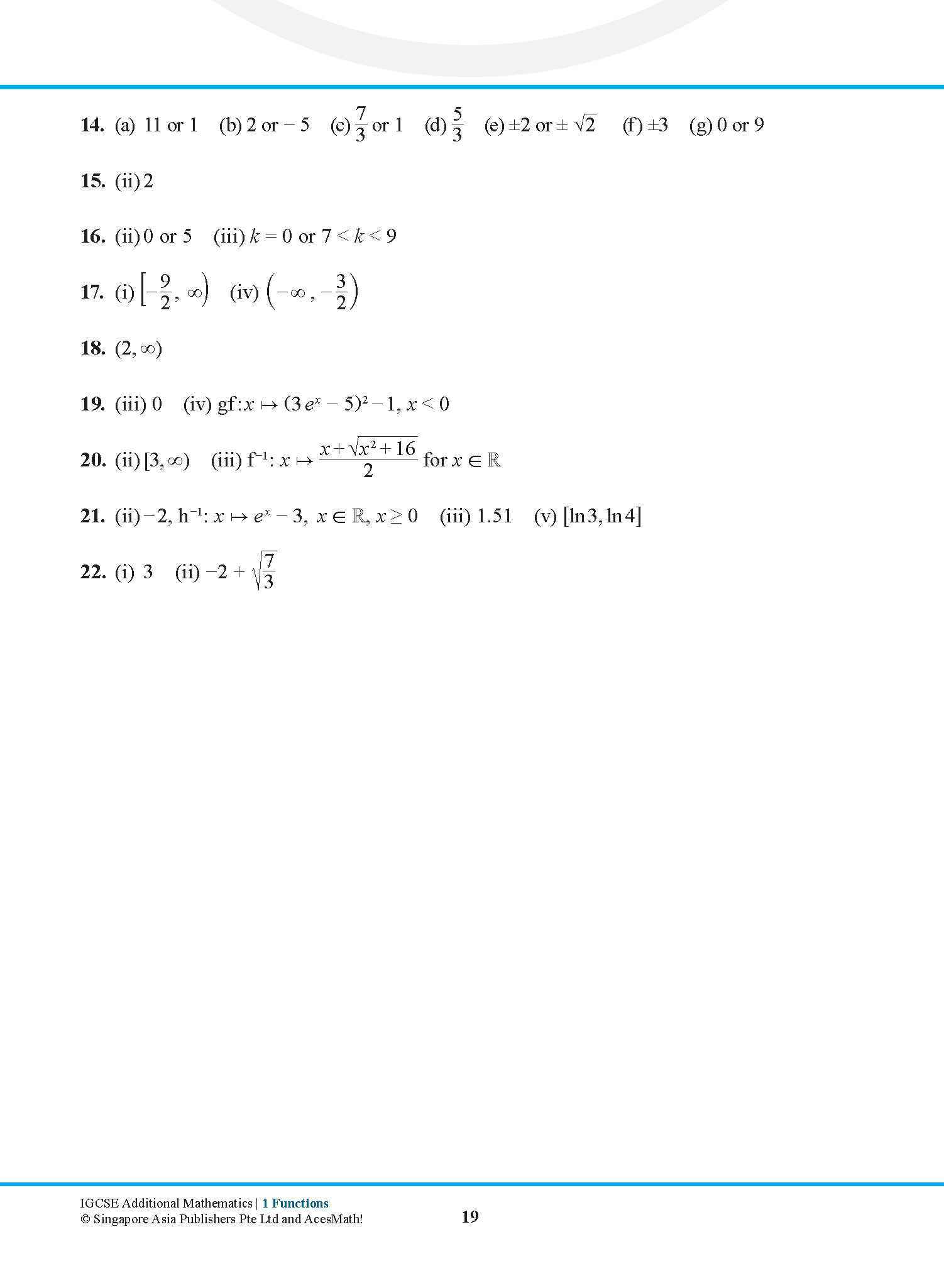 IGCSE Additional Mathematics