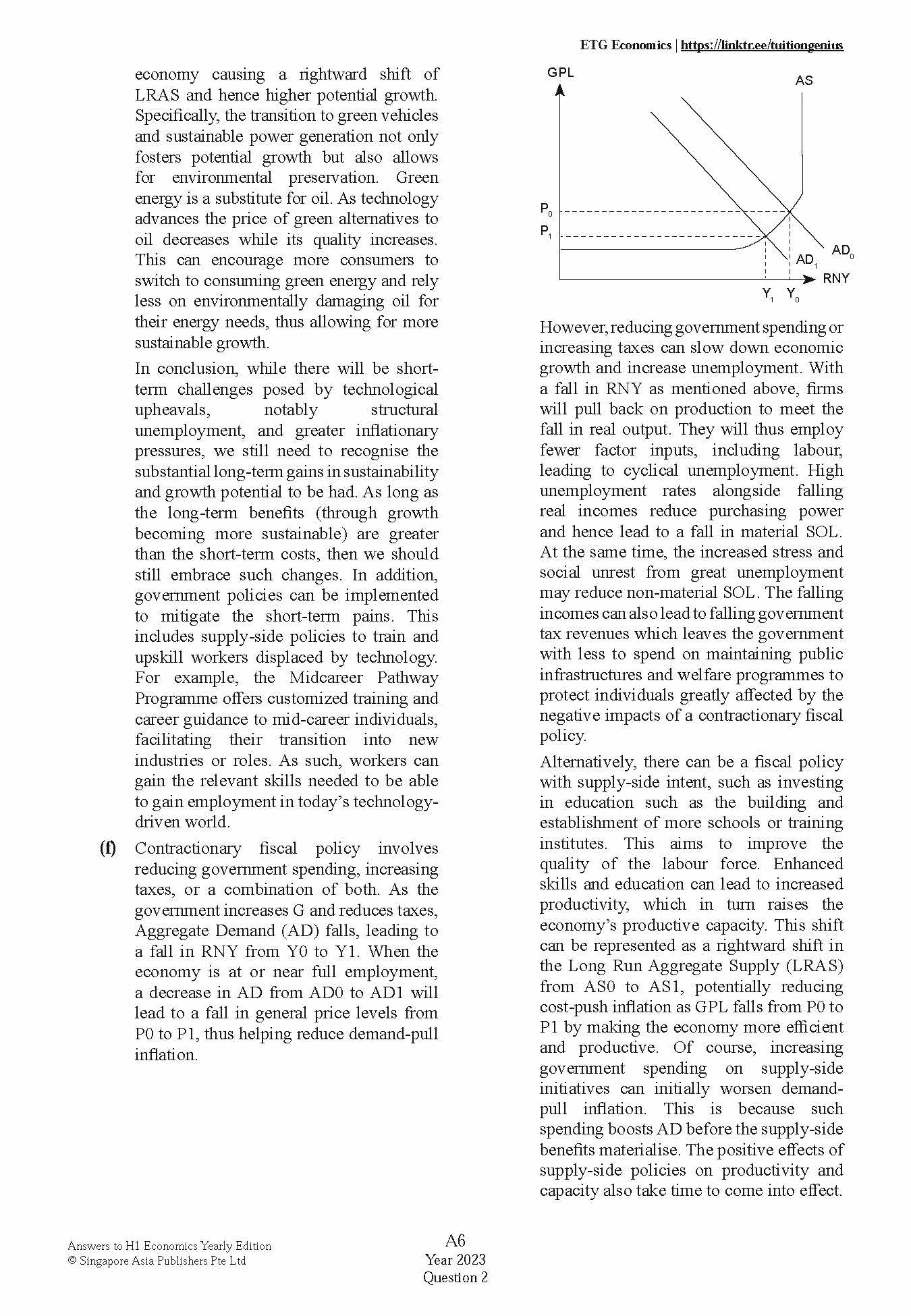 COMPREHENSIVE ANSWERS TO A LEVEL H1 ECONOMICS YEARLY EDITION 2015-2024