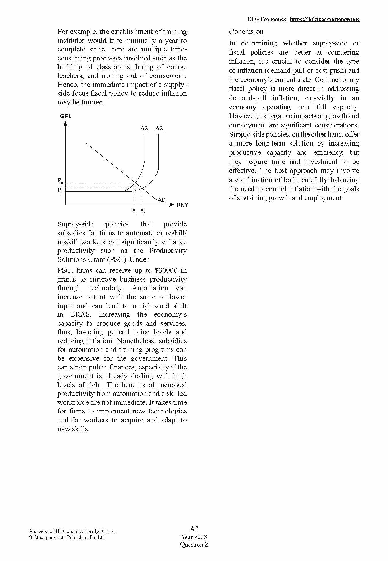 COMPREHENSIVE ANSWERS TO A LEVEL H1 ECONOMICS YEARLY EDITION 2015-2024