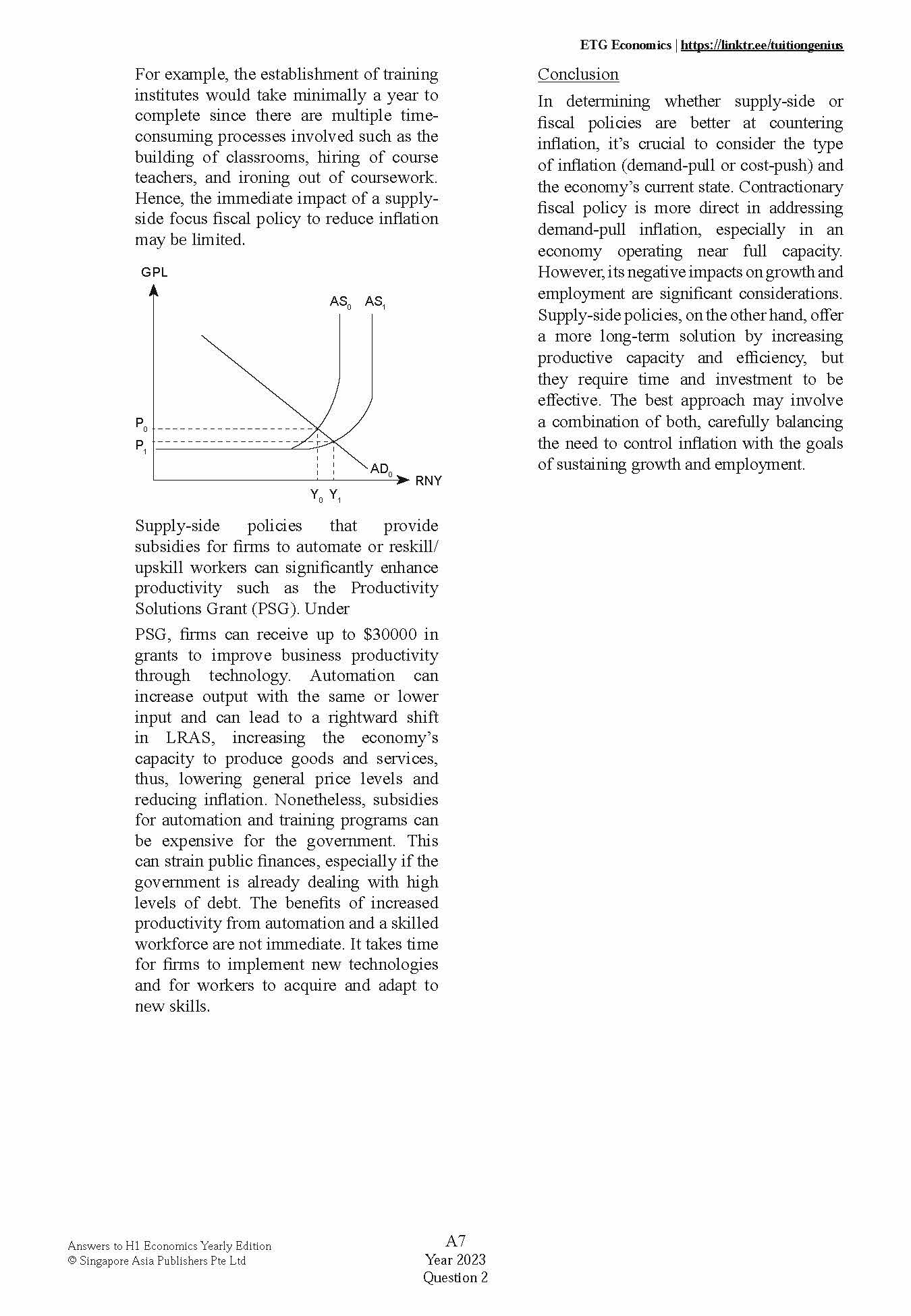 COMPREHENSIVE ANSWERS TO A LEVEL H1 ECONOMICS YEARLY EDITION 2015-2024