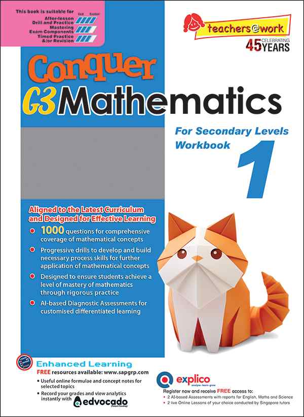 Conquer G3 Mathematics For Secondary Levels Workbook 1