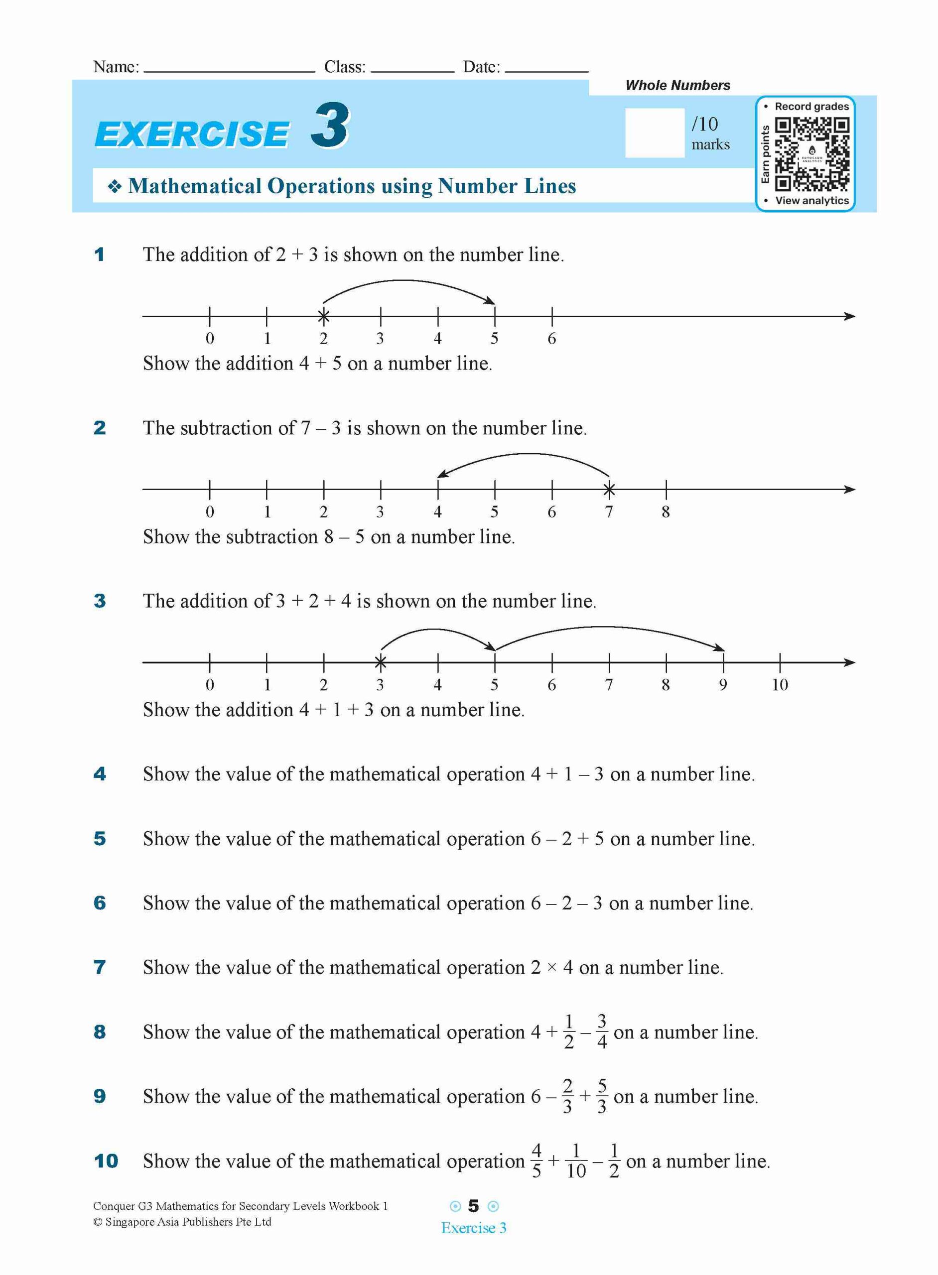 Conquer G3 Mathematics For Secondary Levels Workbook 1
