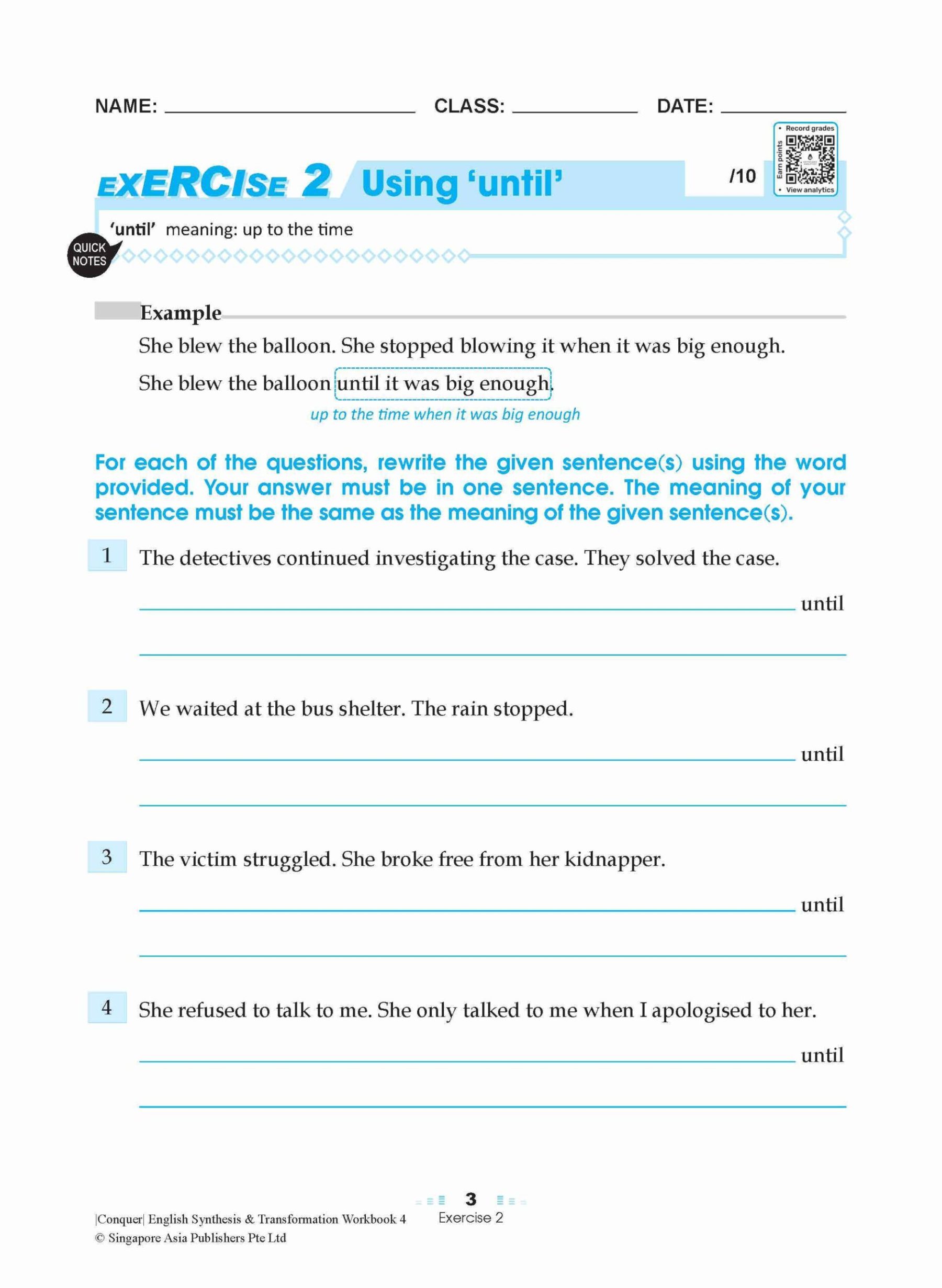 Conquer English Synthesis & Transformation Workbook 4