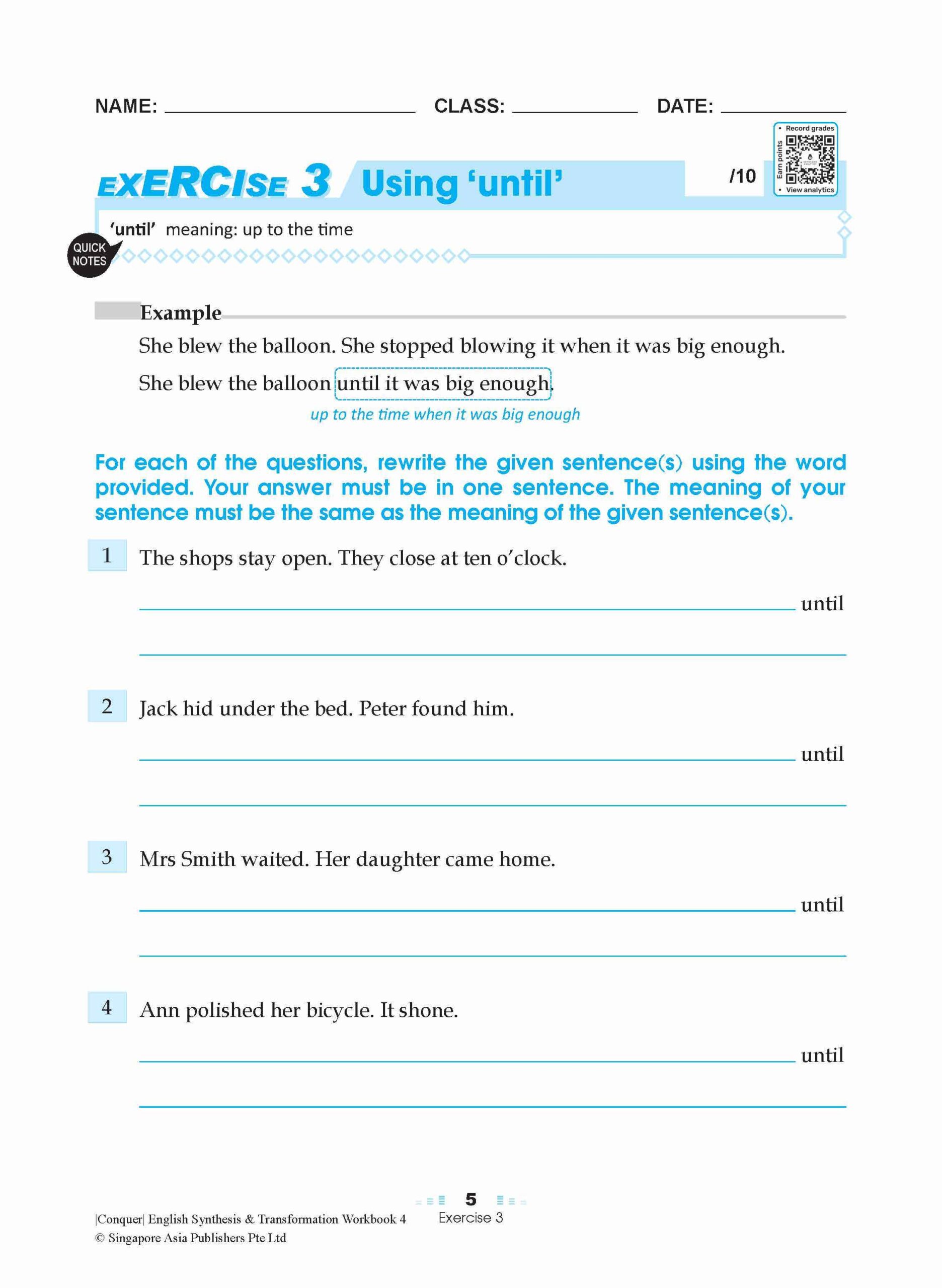 Conquer English Synthesis & Transformation Workbook 4