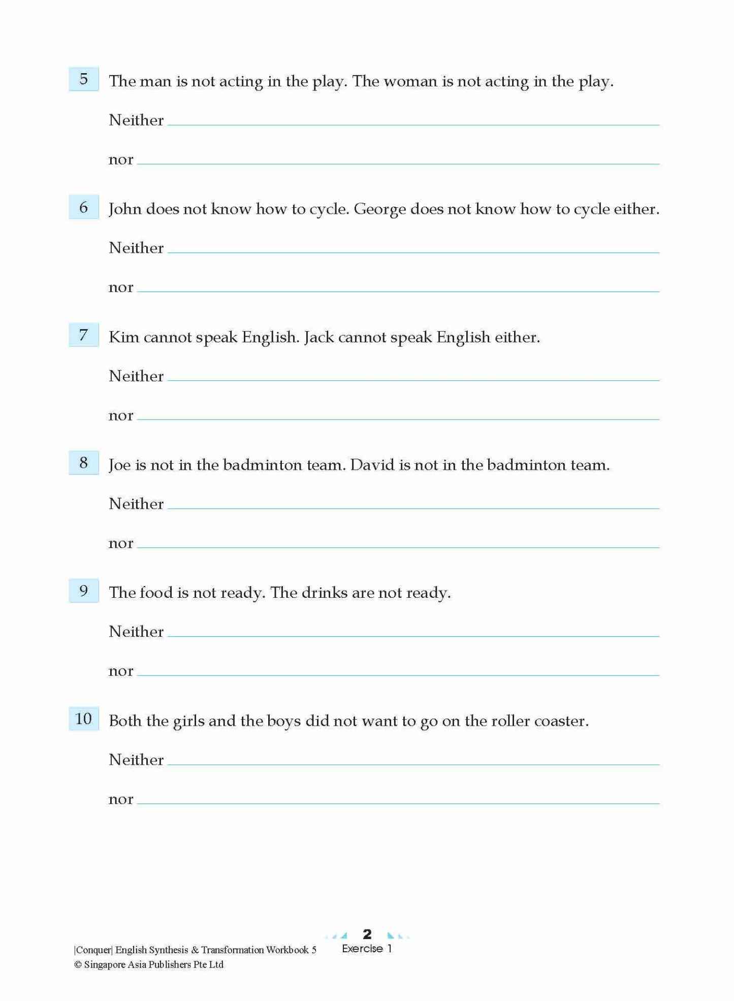 Conquer English Synthesis & Transformation Workbook 5