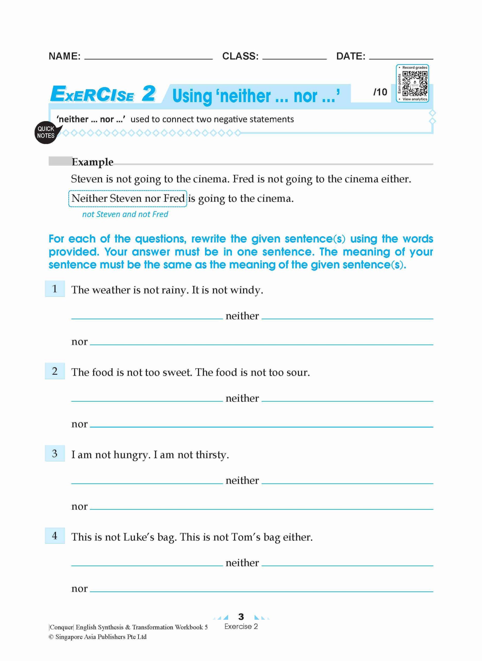 Conquer English Synthesis & Transformation Workbook 5