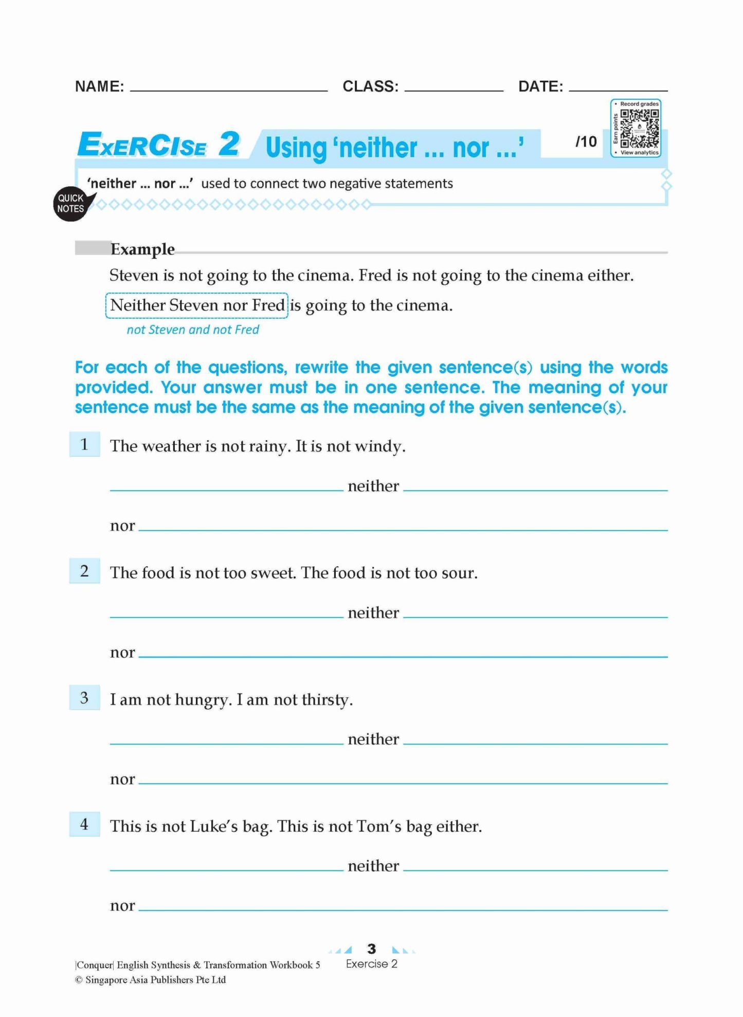Conquer English Synthesis & Transformation Workbook 5