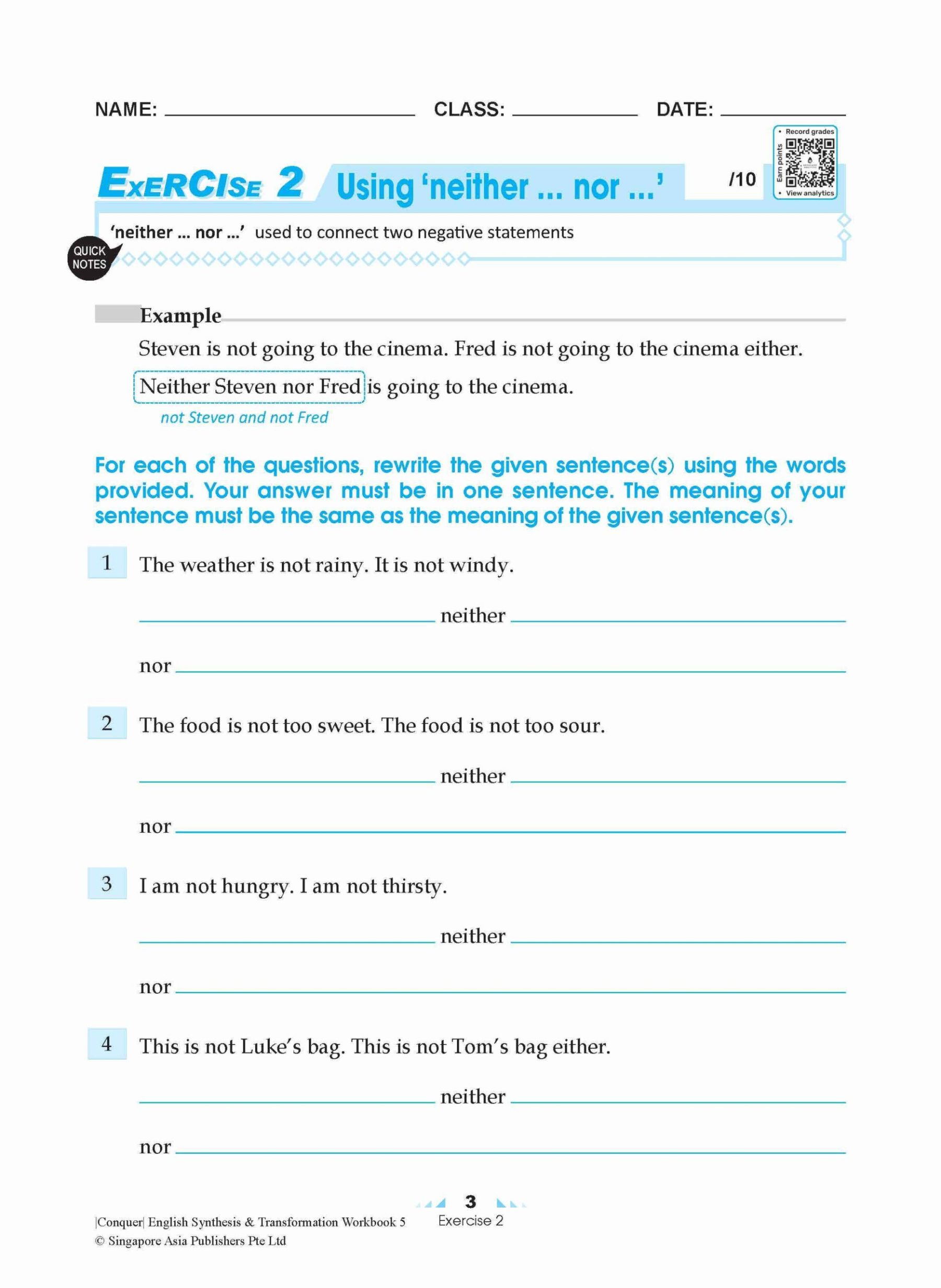Conquer English Synthesis & Transformation Workbook 5