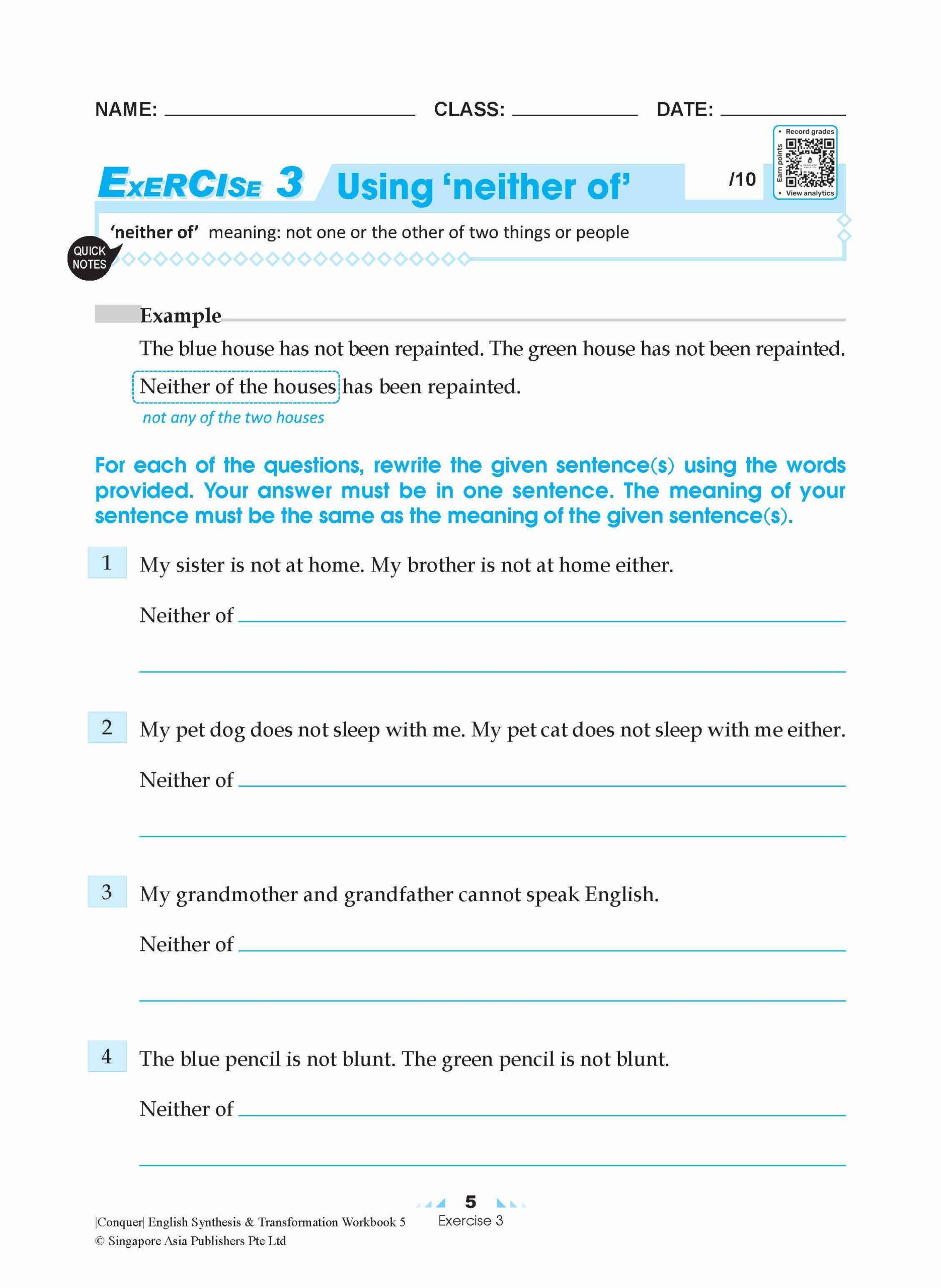 Conquer English Synthesis & Transformation Workbook 5