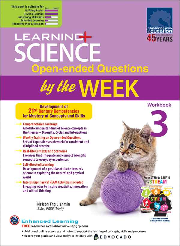 LEARNING+ SCIENCE Open-ended Questions by the WEEK Workbook 3