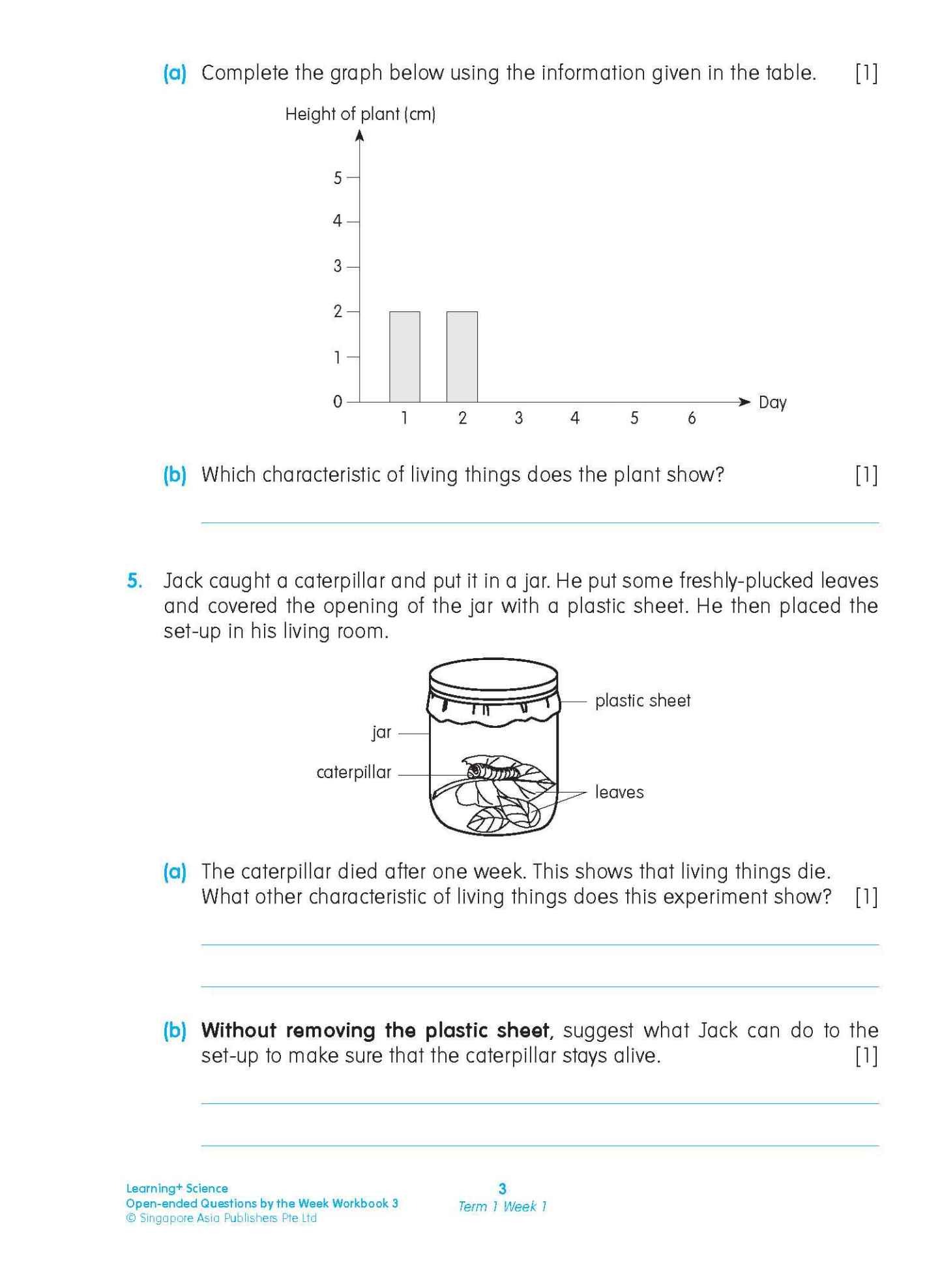 LEARNING+ SCIENCE Open-ended Questions by the WEEK Workbook 3