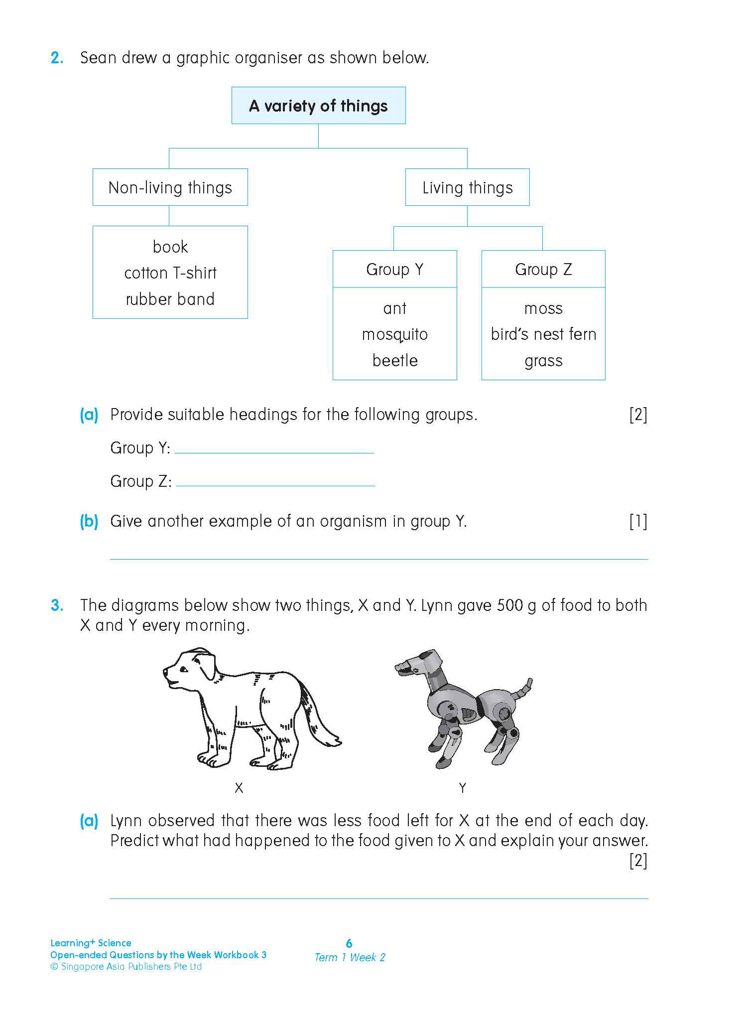 LEARNING+ SCIENCE Open-ended Questions by the WEEK Workbook 3