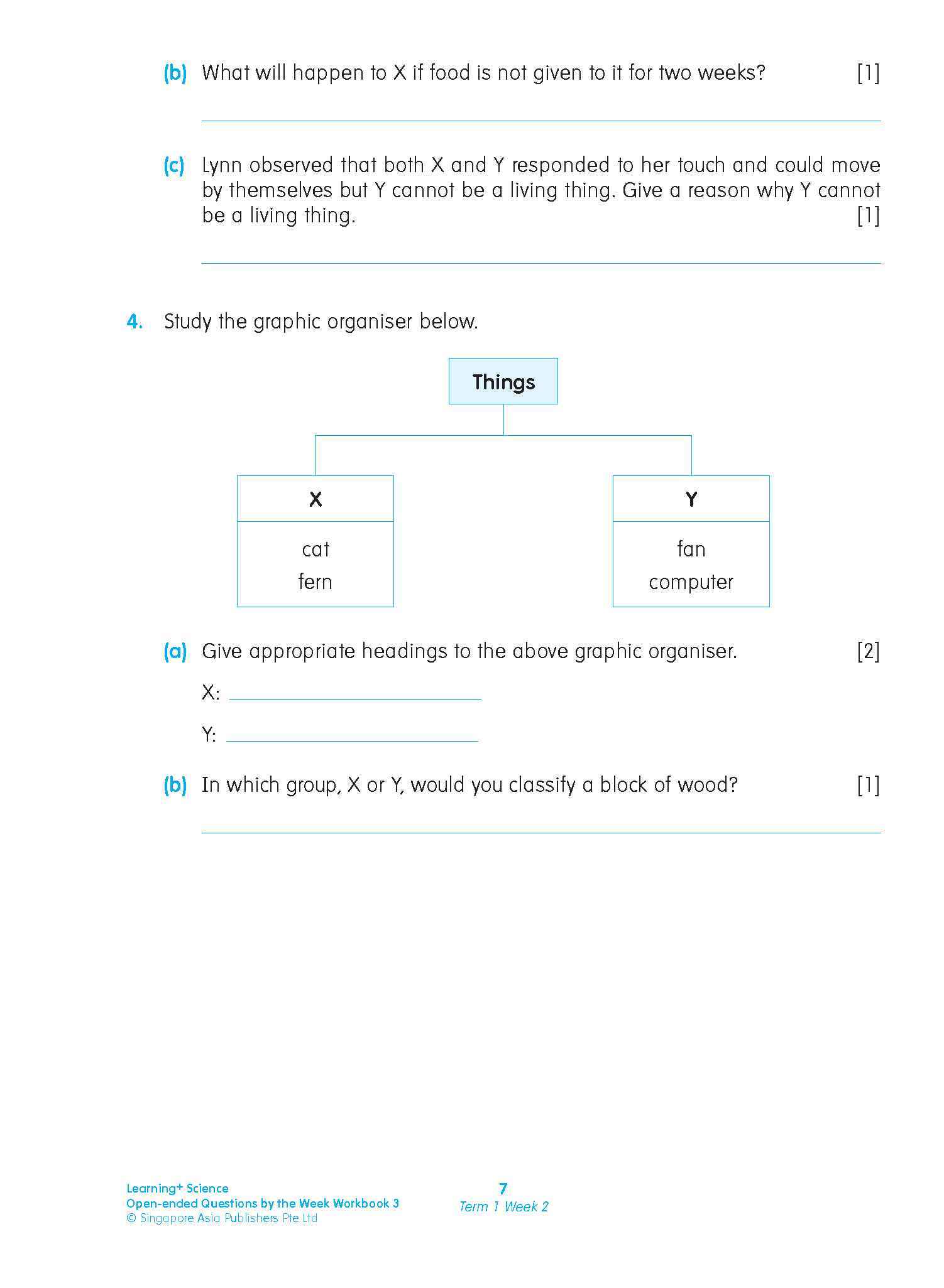 LEARNING+ SCIENCE Open-ended Questions by the WEEK Workbook 3