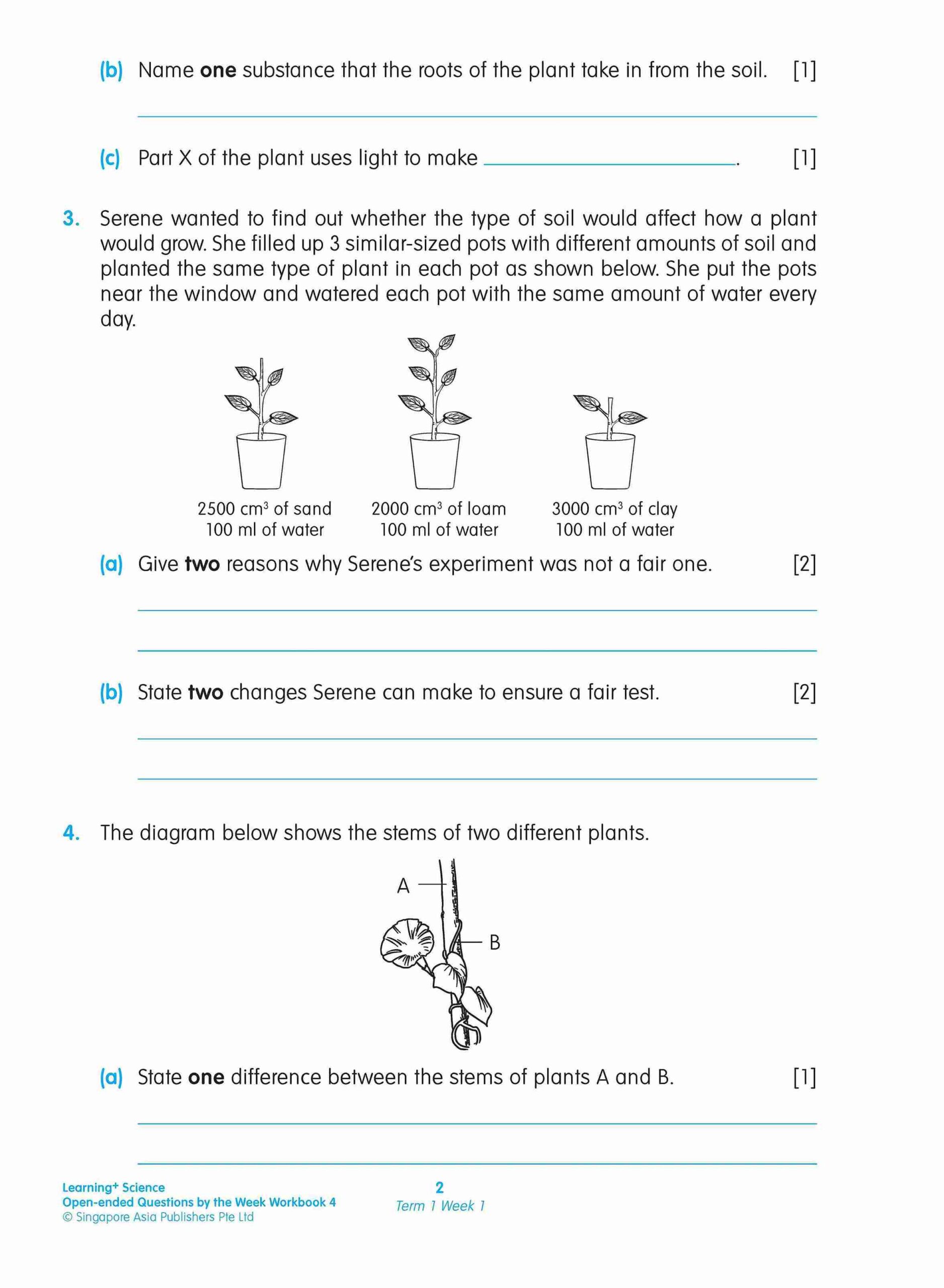 LEARNING+ SCIENCE Open-ended Questions by the WEEK Workbook 4