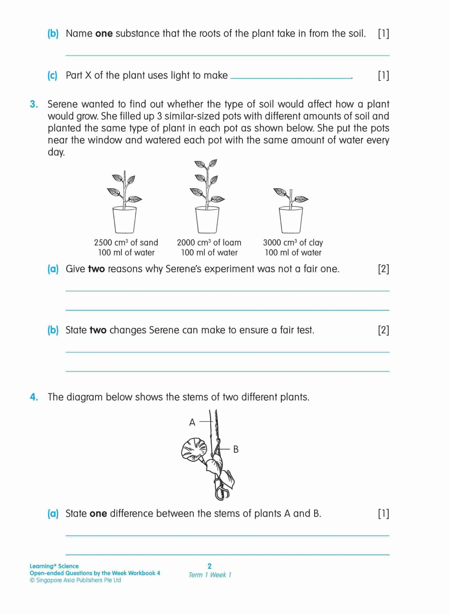 LEARNING+ SCIENCE Open-ended Questions by the WEEK Workbook 4
