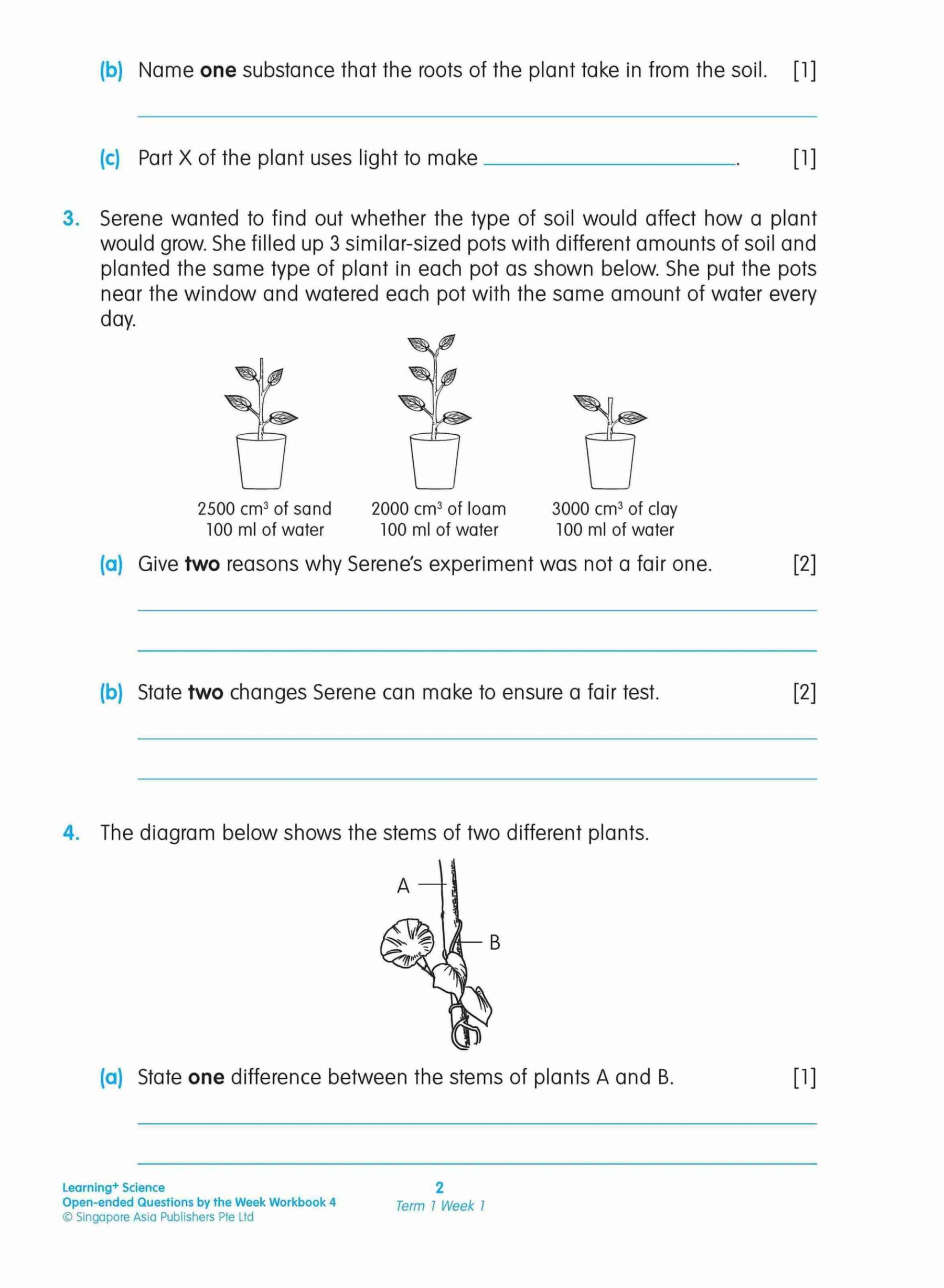 LEARNING+ SCIENCE Open-ended Questions by the WEEK Workbook 4