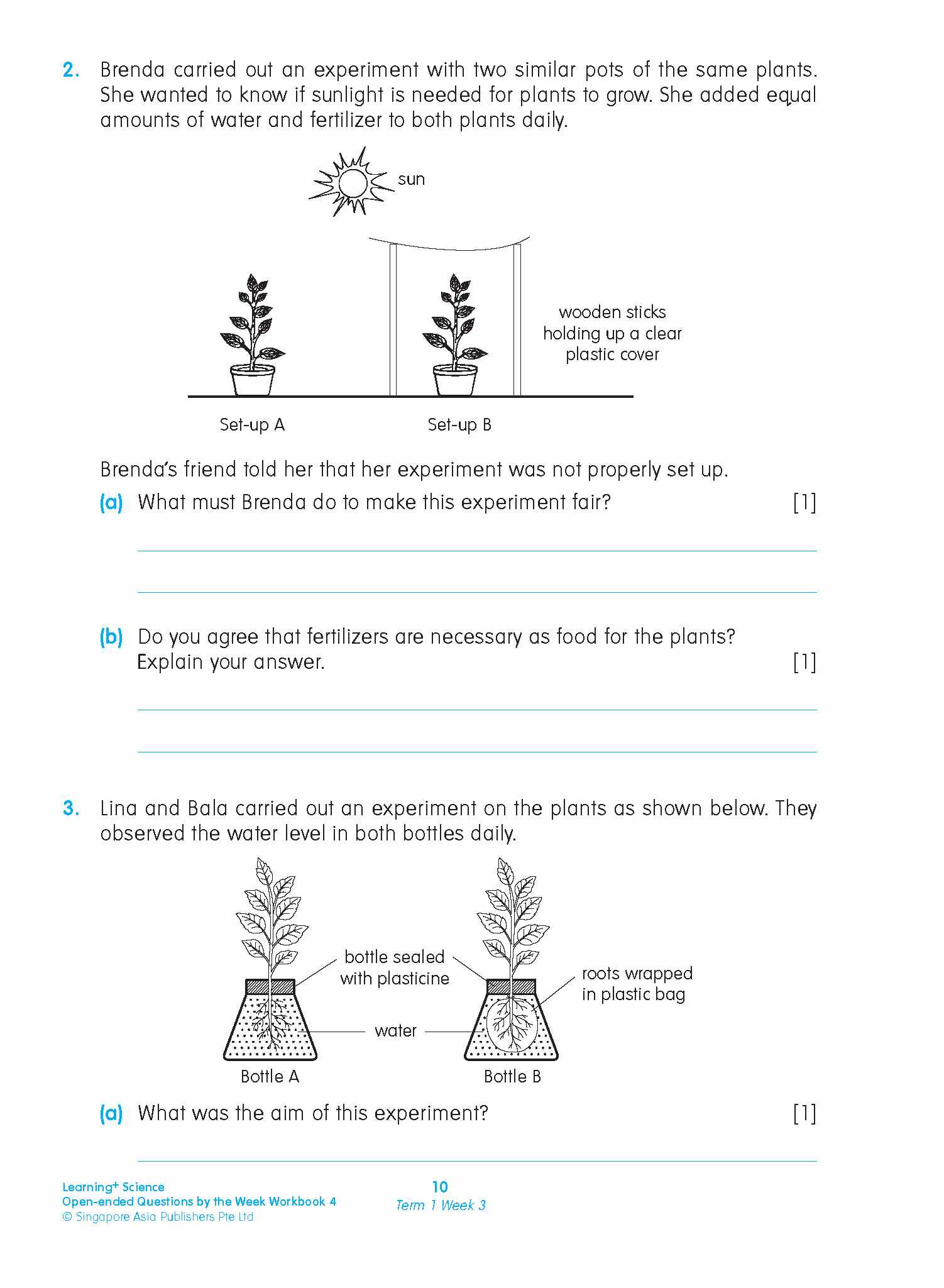 LEARNING+ SCIENCE Open-ended Questions by the WEEK Workbook 4
