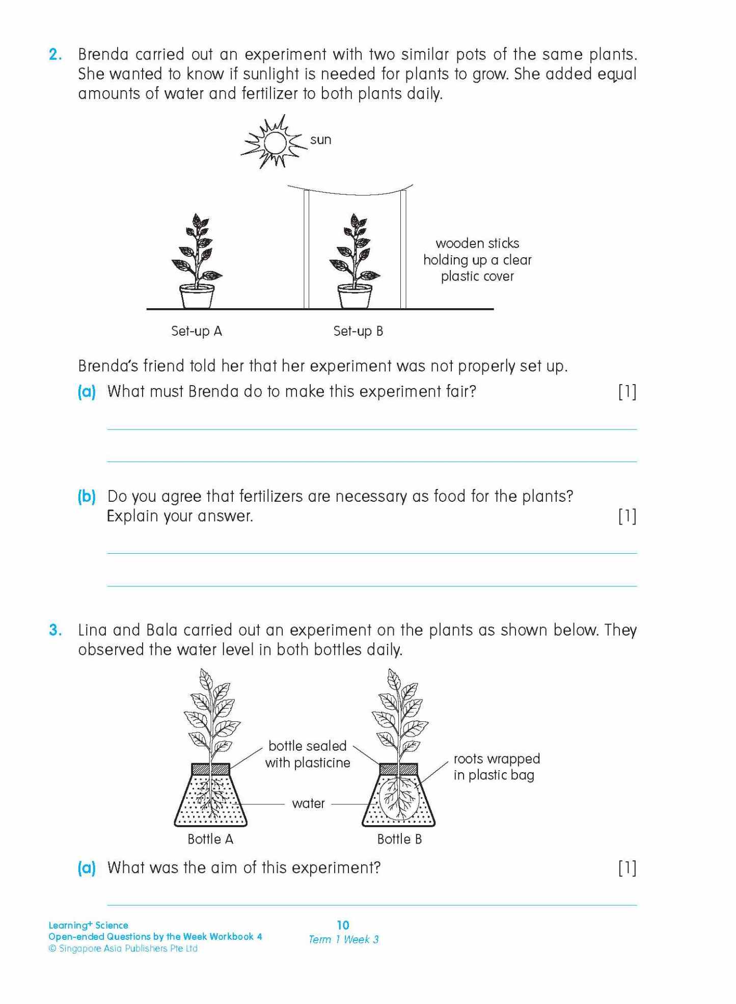 LEARNING+ SCIENCE Open-ended Questions by the WEEK Workbook 4